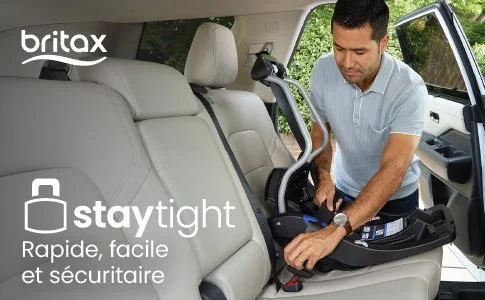 Base pour siège d'auto pour nourrisson Britax StayTight. Installation rapide, facile et sécuritaire.