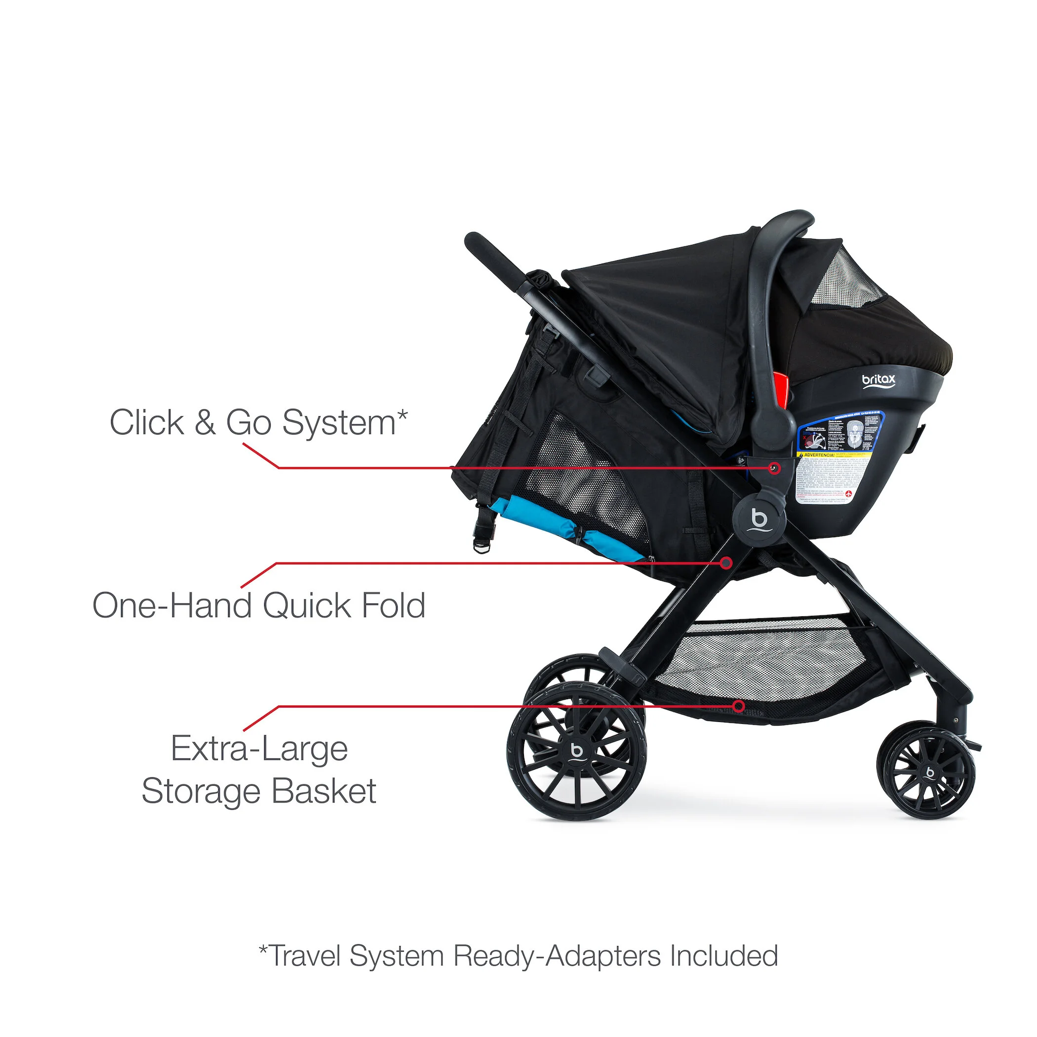 one hand fold travel system