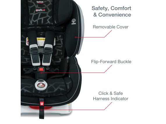 Britax Advocate CT ClickTight Convertible Car Seat in Mosaic w/ Anti Rebound Bar 