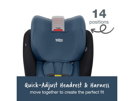  Adjustable headrest on blue contour fashion