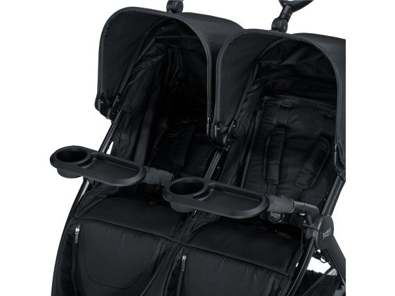 Close-up of the B-Lively Double Child Tray Kit attached to a B-Lively Double Stroller
