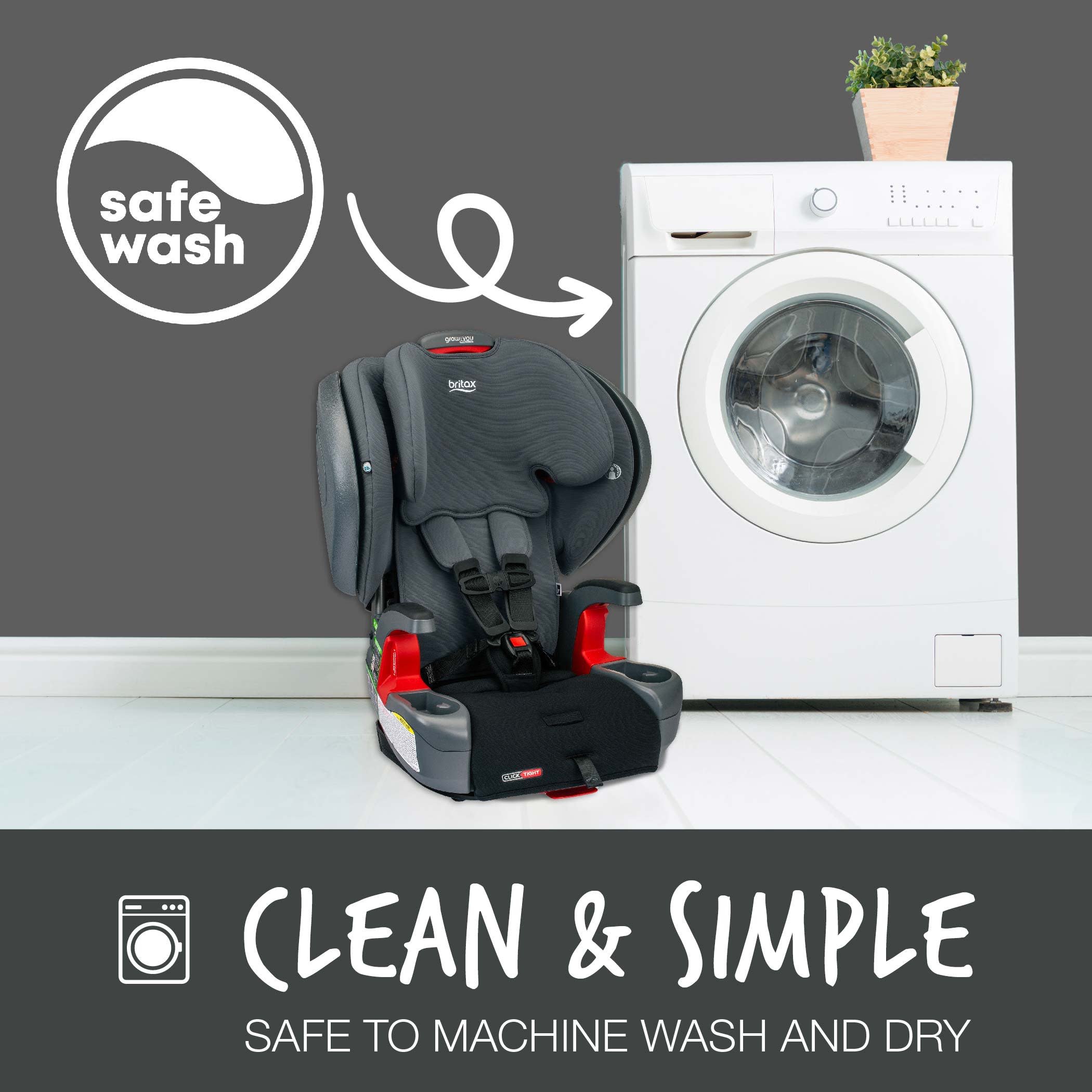 Black Ombre Grow With You ClickTight+ next to a Washing Machine