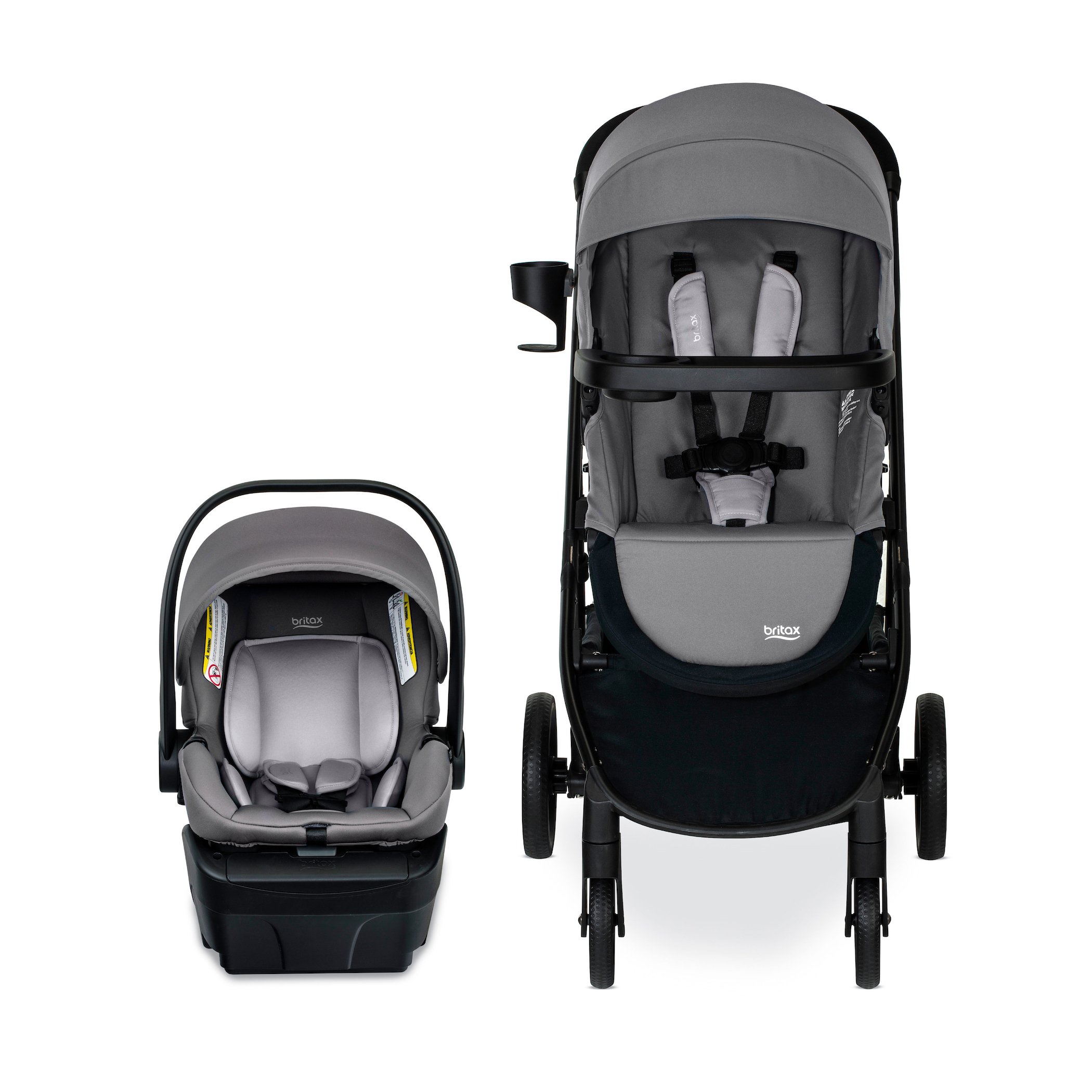 Graphite Glacier Center Facing Willow Infant Car Seat and Brook Stroller