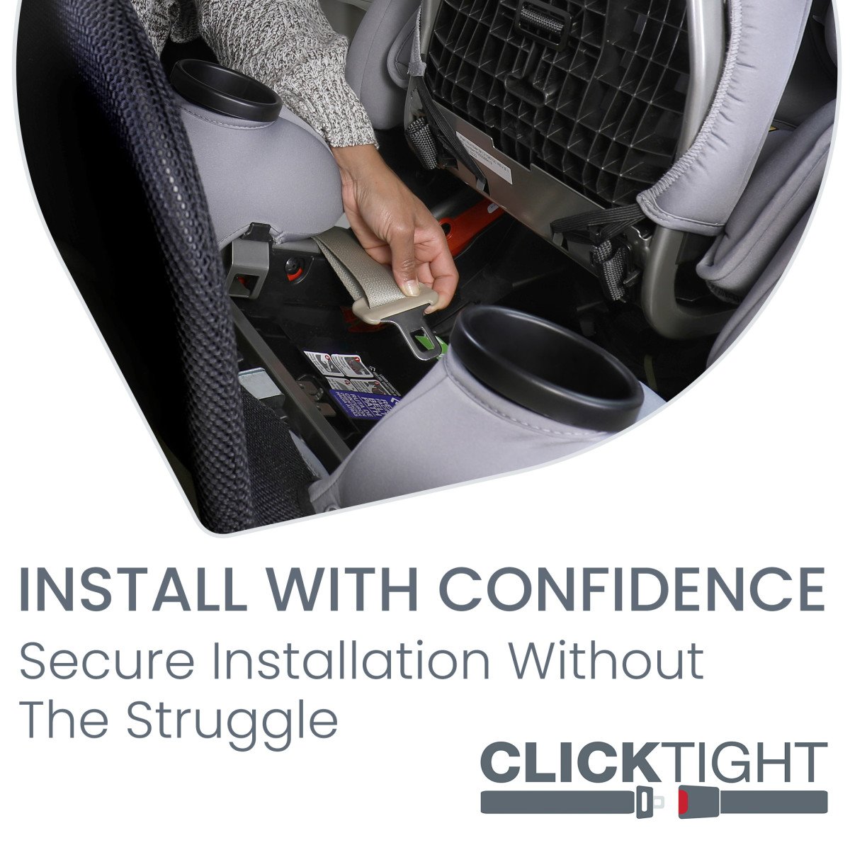 Install with Confidence ClickTight Installation on Glacier Graphite Car Seat