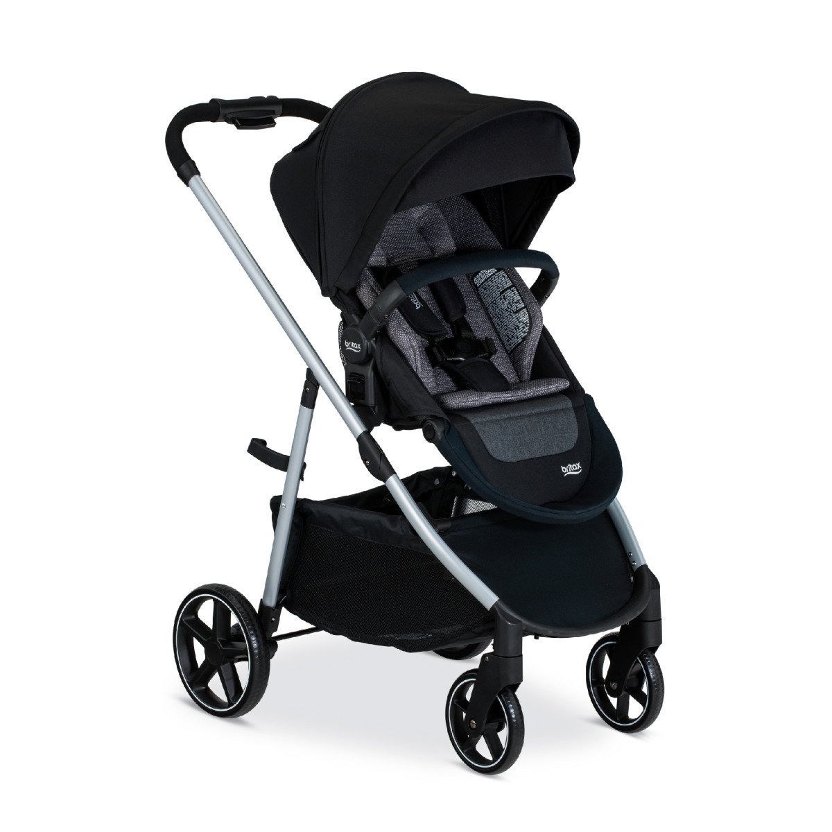 Right Facing Grove Modular Stroller in Pindot Onyx Fashion