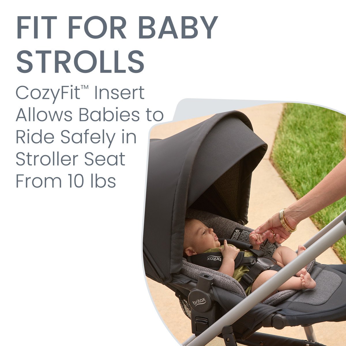 CozyFit Insert allows 10lb or more baby to ride safely