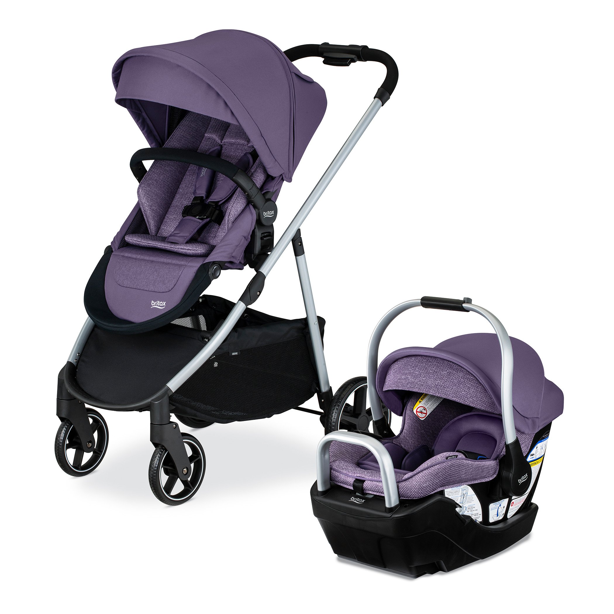 Willow SC Infant Car Seat and Grove Stroller Left Facing Pindot Iris