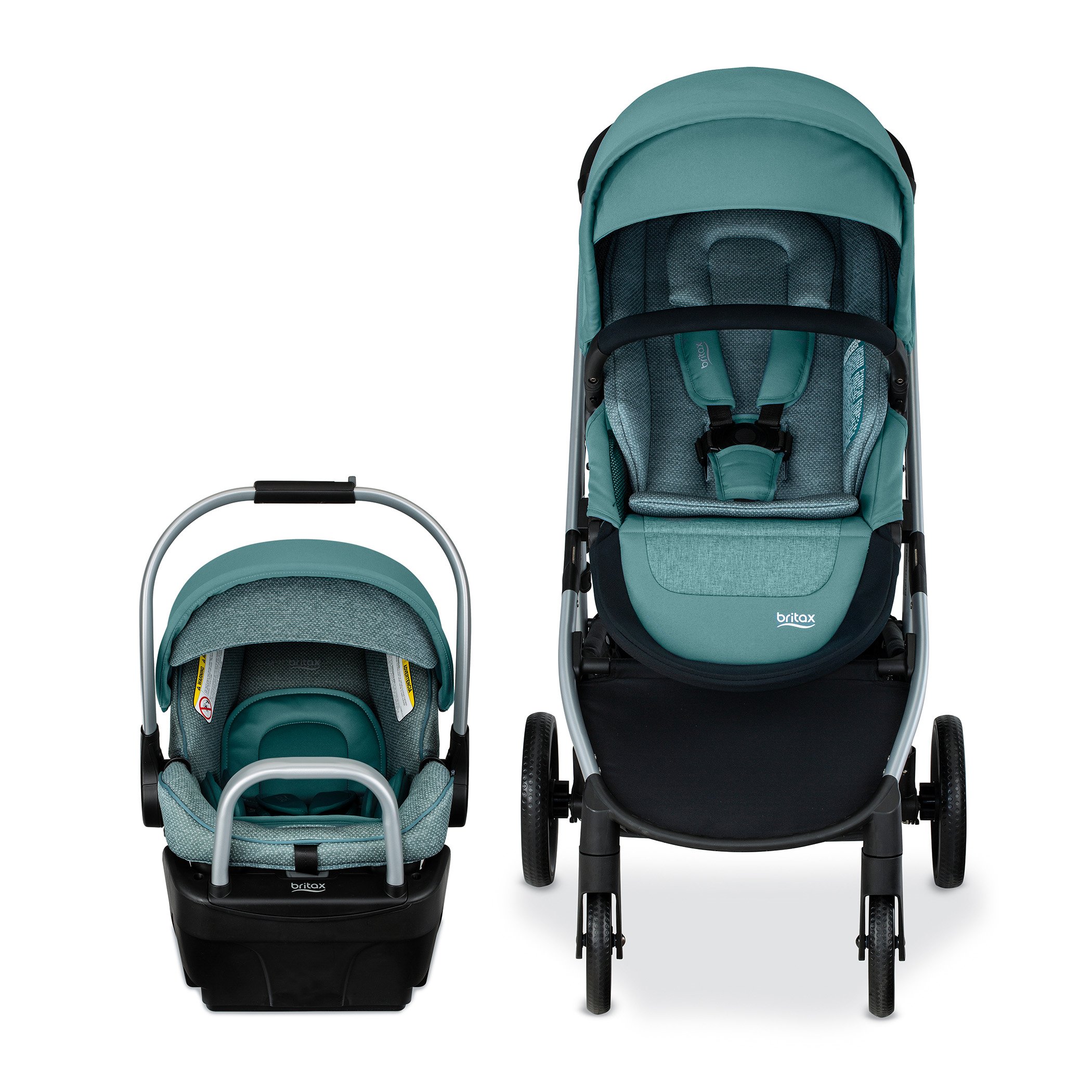 Pindot Jade Willow SC Infant Car Seat and Grove Stroller Center Facing 