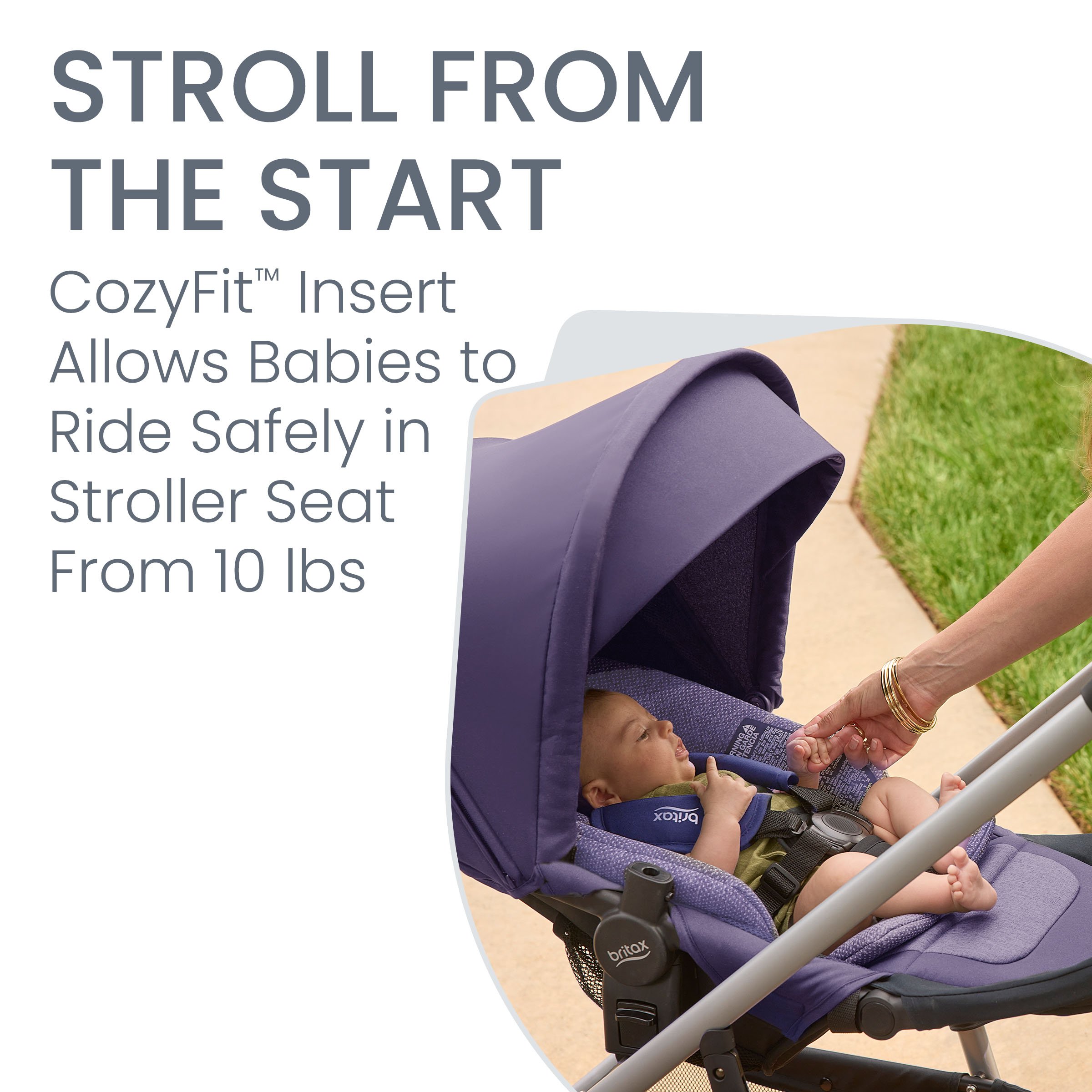 10 lb baby in stroller using cozyFit Insert