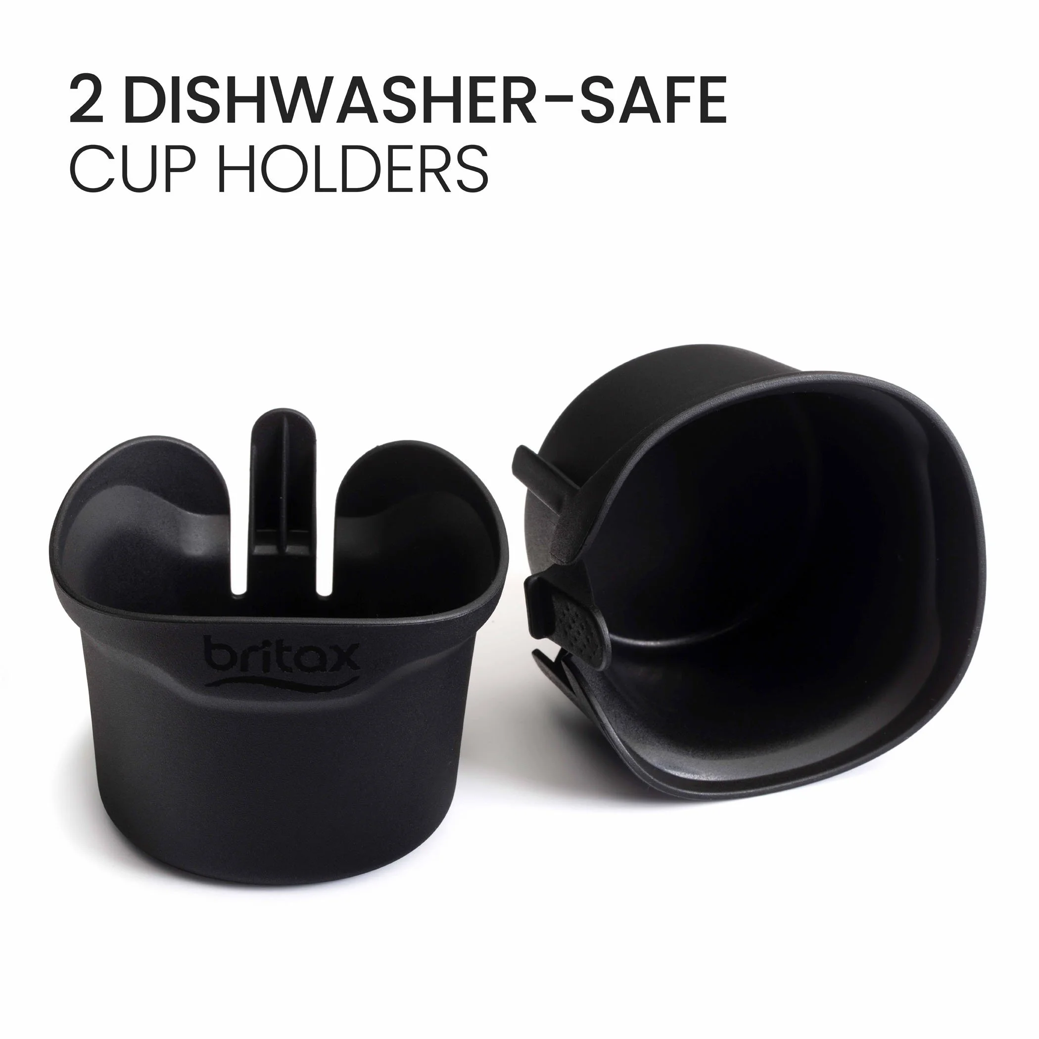 Two dishwasher-safe cup holders. 