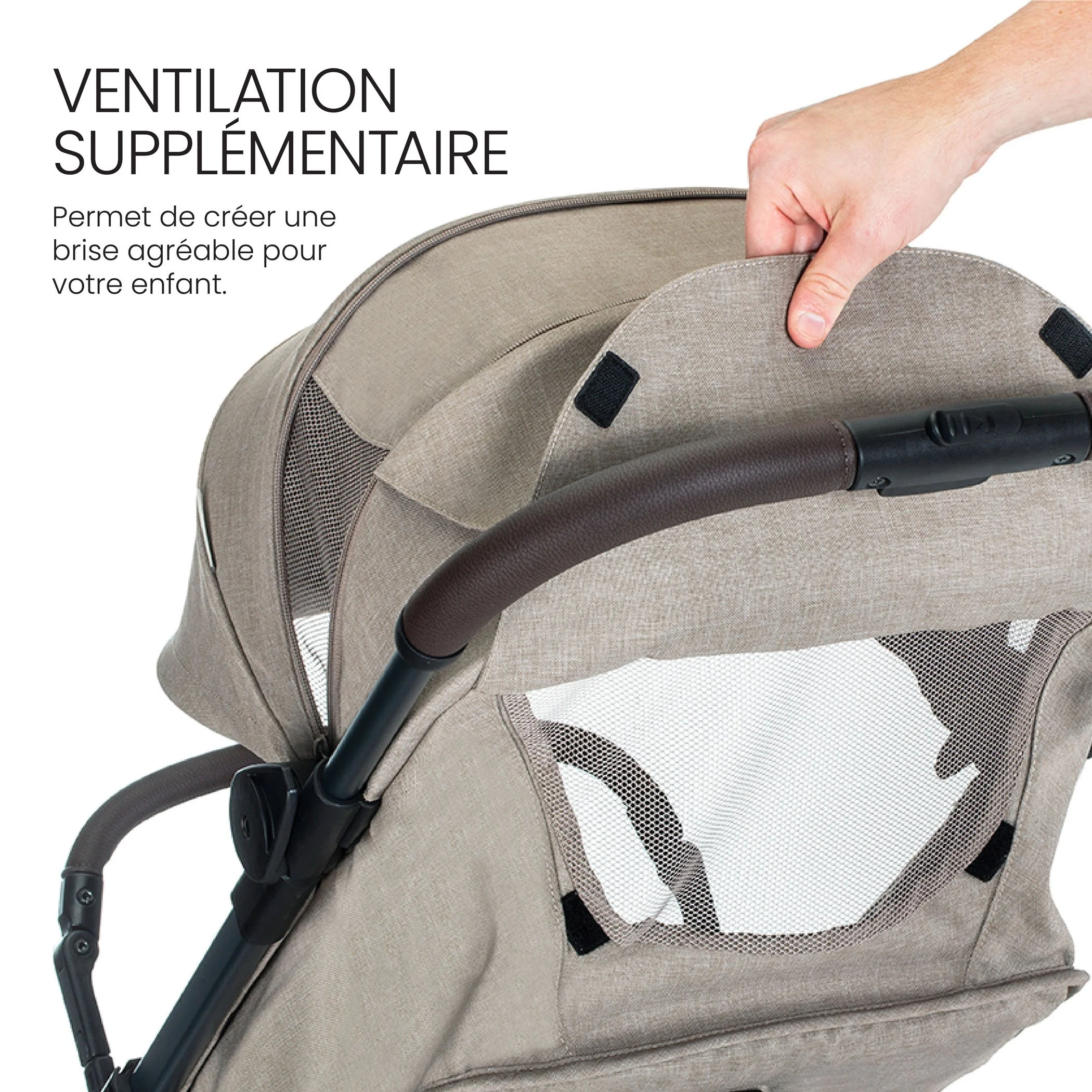 Ventilation supplémentaire. Permet de créer une brise agréable pour votre enfant.
