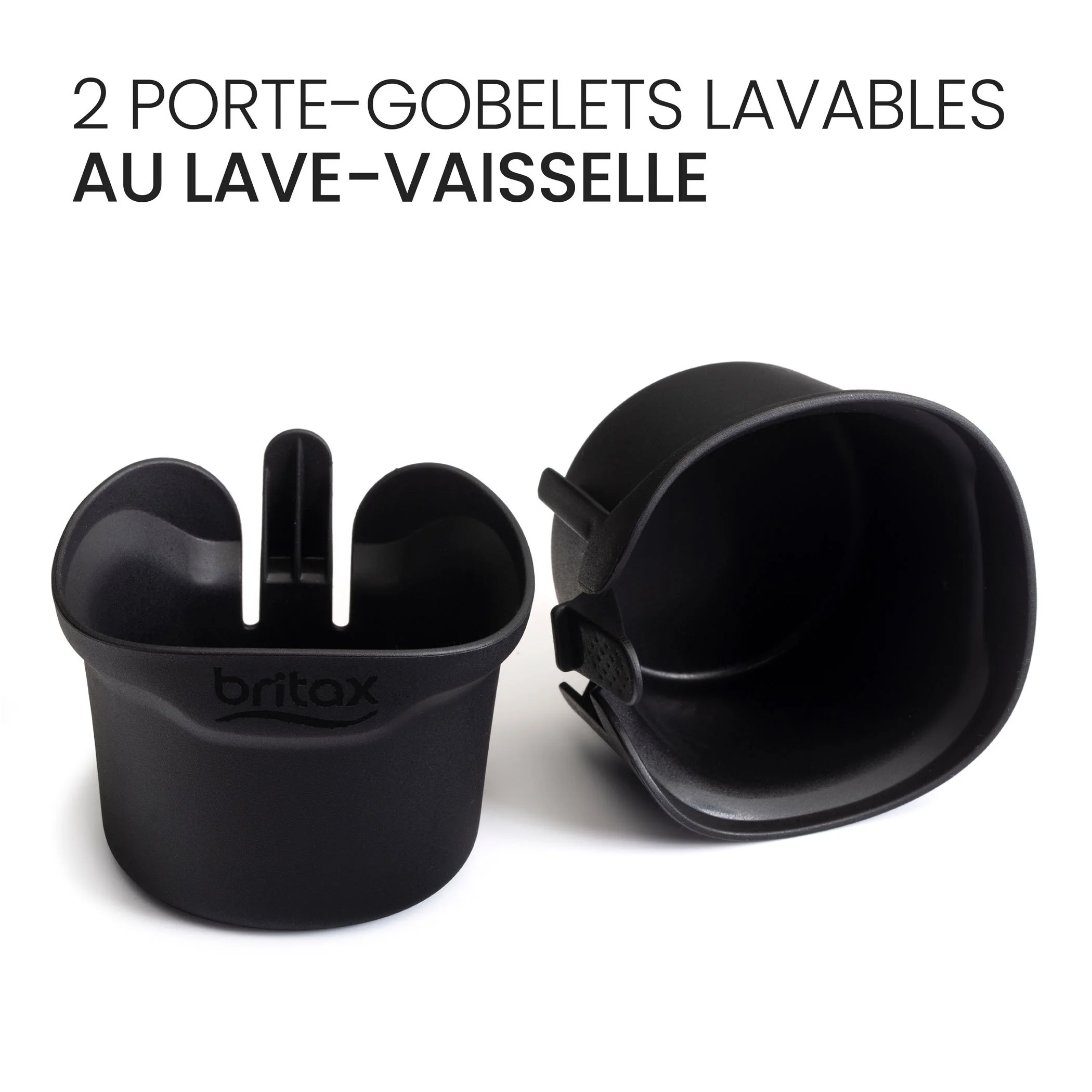 2 porte-gobelets lavables au lave-vaisselle. 
