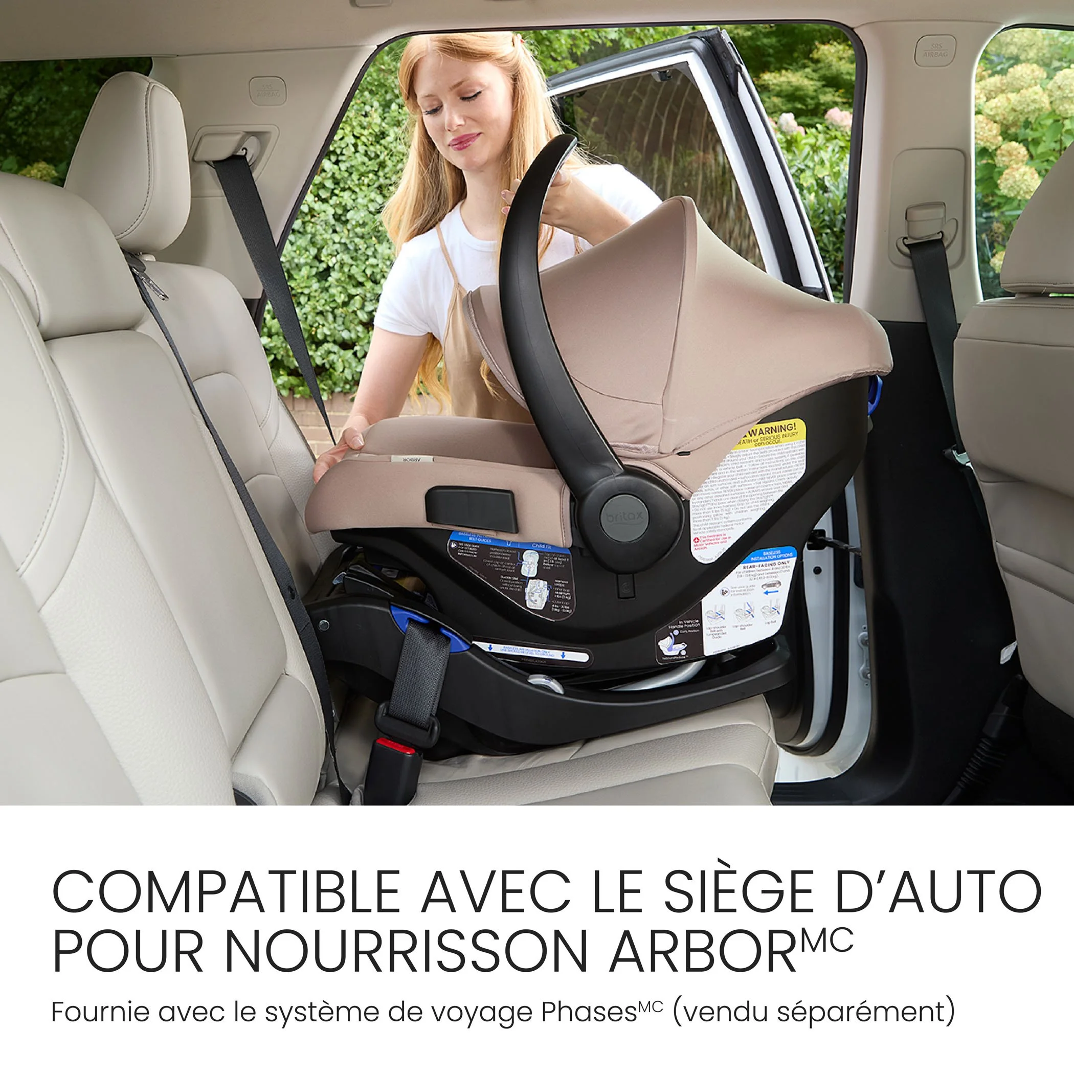 Compatible avec le siège d’auto pour nourrisson Arbor. Fournie avec le système de voyage Phases (vendu séparément). 