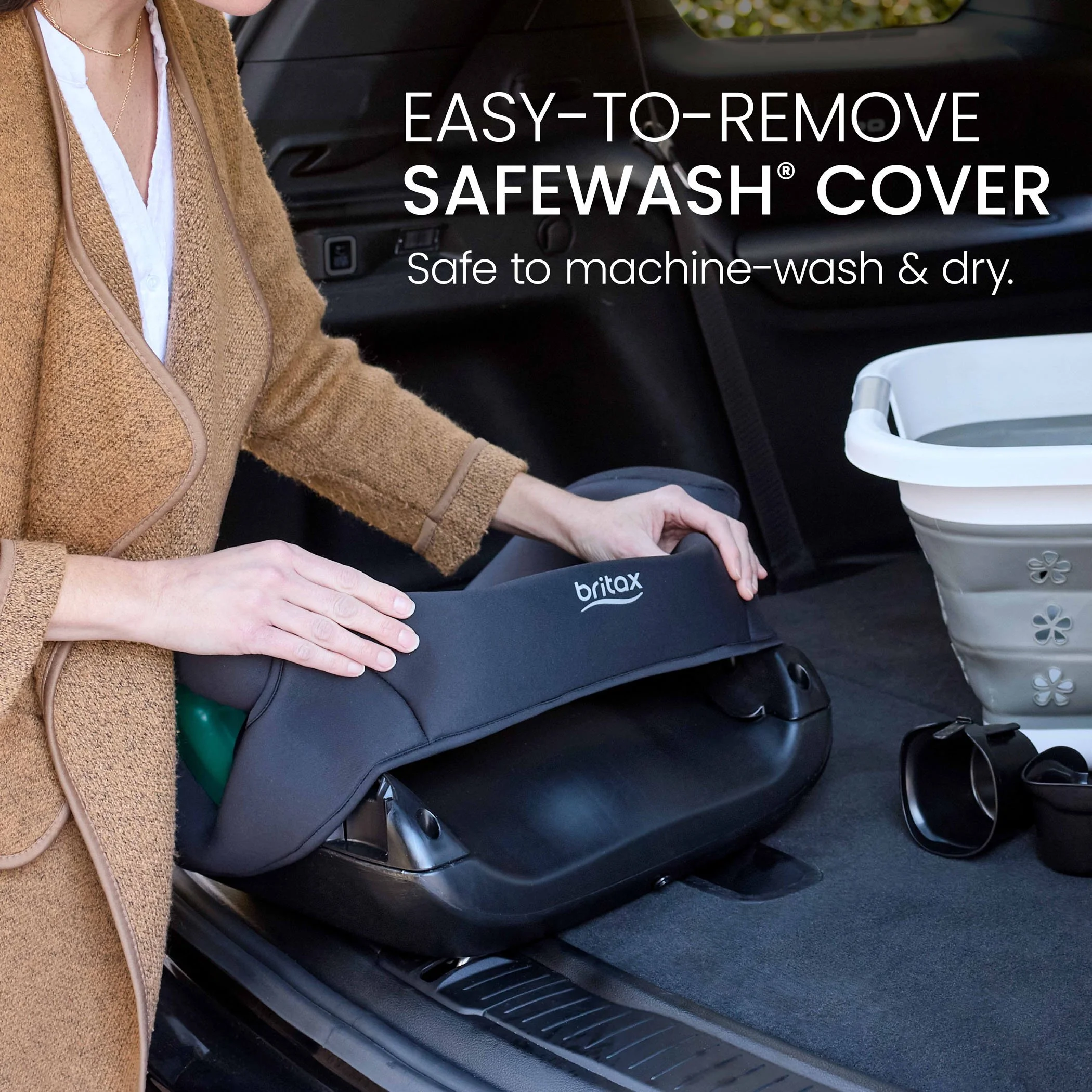 Easy-to-remove SafeWash cover. Safe to machine wash and dry. 