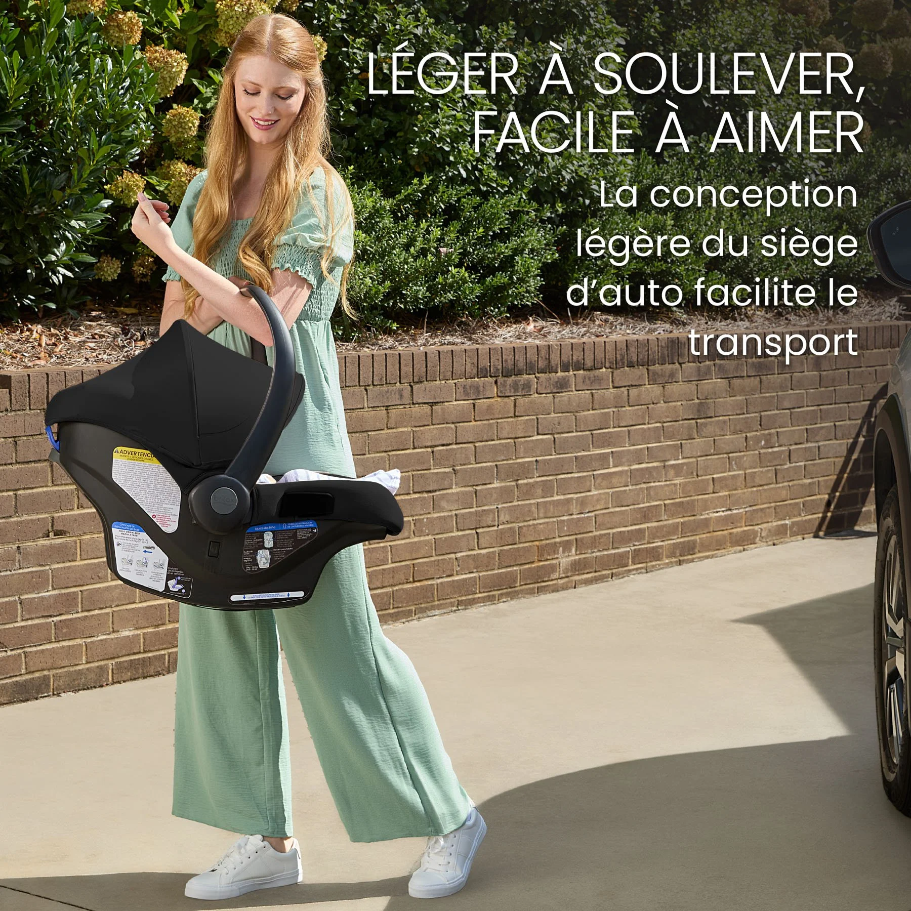 Léger à soulever, facile à aimer. La conception légère du siège d’auto facilite le transport. 