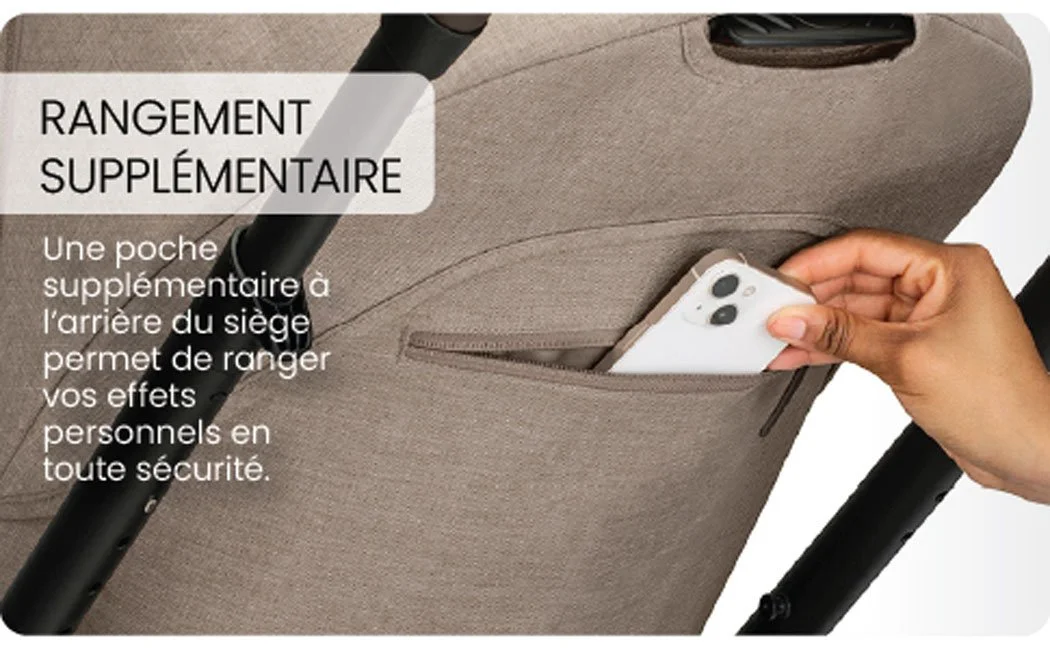 Poche arrière pour sécuriser les objets.