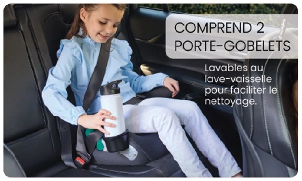 Comprend 2 porte-gobelets.