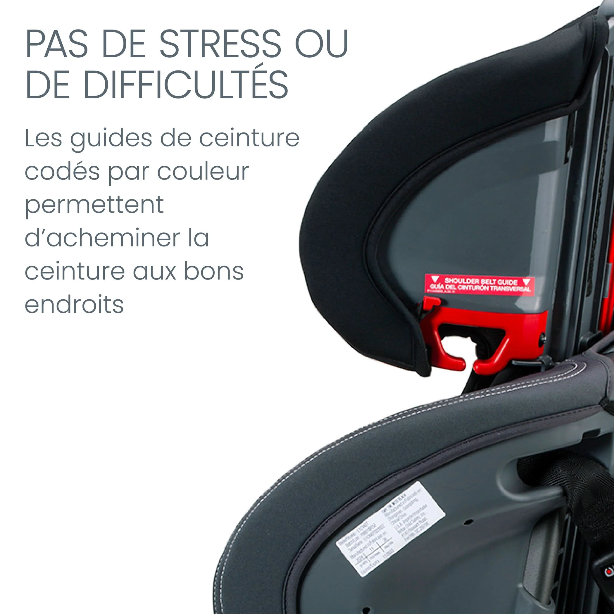 Pas de stress ou de difficultés. Les guides de ceinture codés par couleur permettent d'acheminer la ceinture aux bons endroits