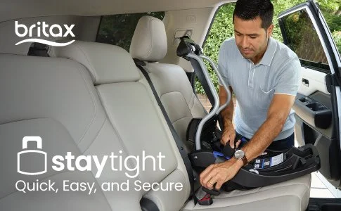 Britax StayTight infant car seat base. Quick, easy, and secure installation.