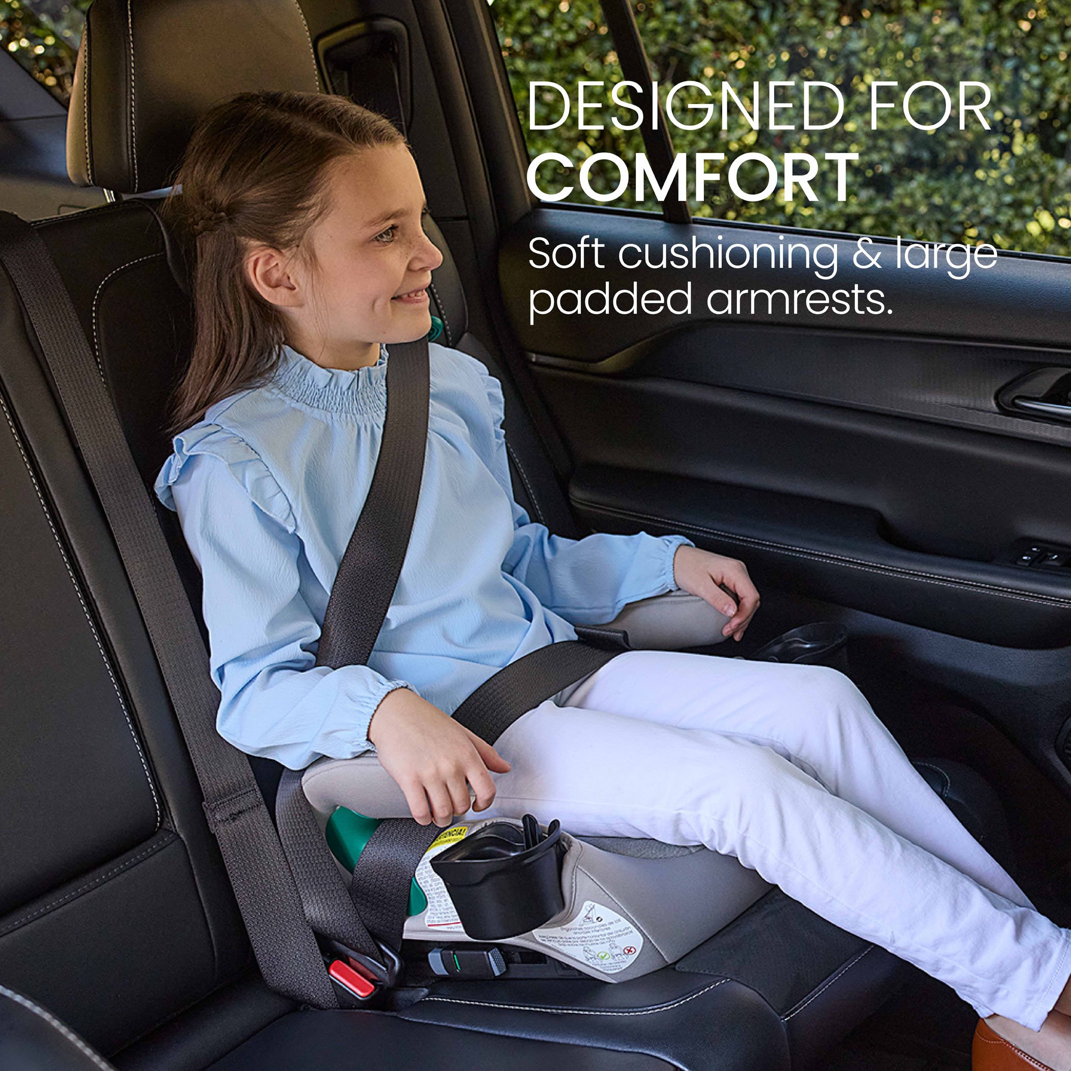 Designed for comfort. Soft cushioning and large padded armrests.