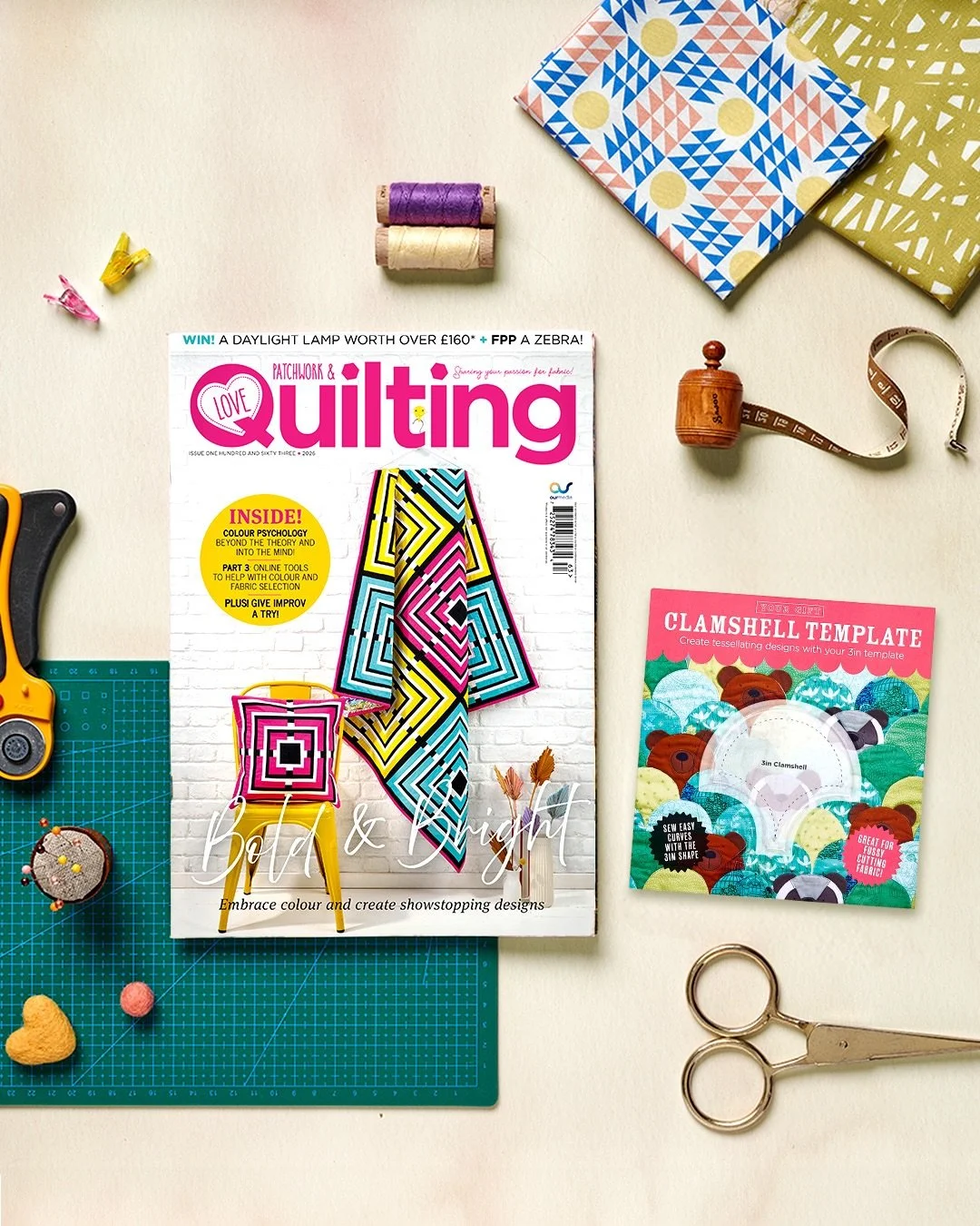 I&rsquo;m a cover girl again - and featured a whopping three times in this month&rsquo;s edition of @lovequiltingmag!
The cover quilt is &ldquo;Modern Maze&rdquo;. I had great fun playing with neon brights to create this log cabin variation. It&rsquo