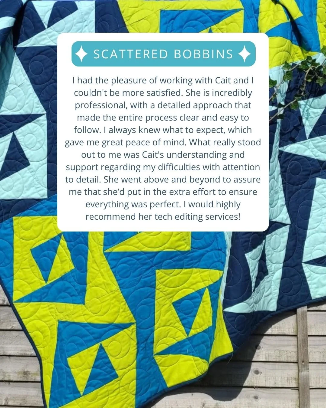 Scattered Bobbins technical editing review