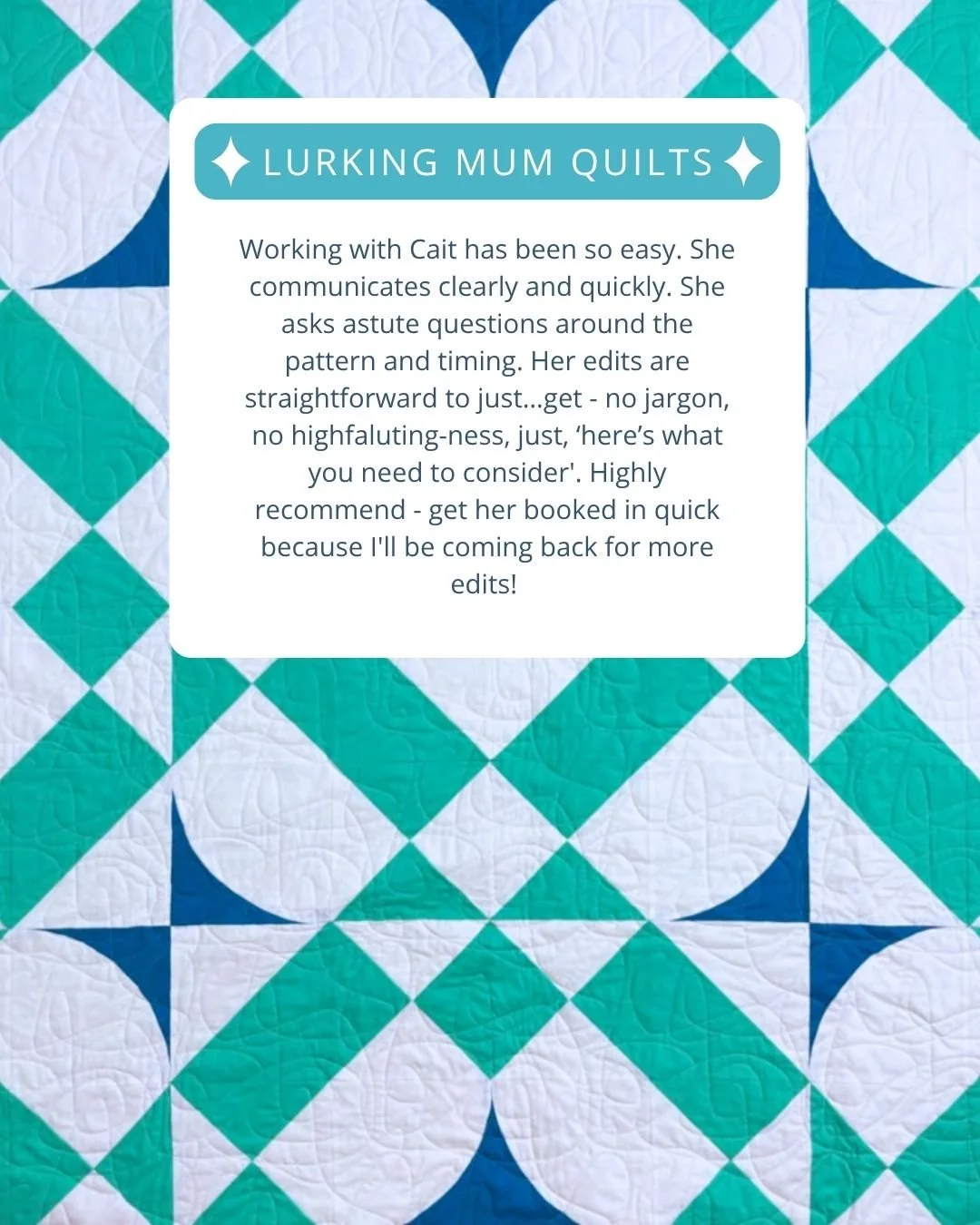 Lurking Mum Quilts technical editing review