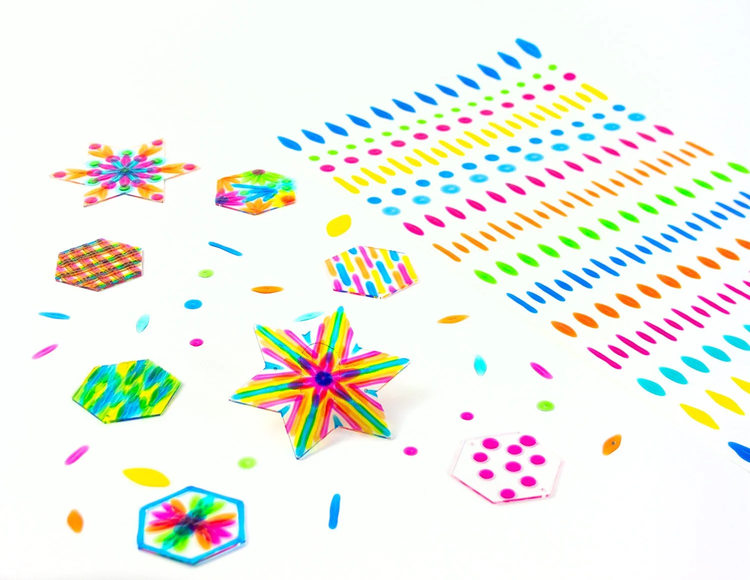 Suncatcher Pattern Play Set - Stars and Hexagons