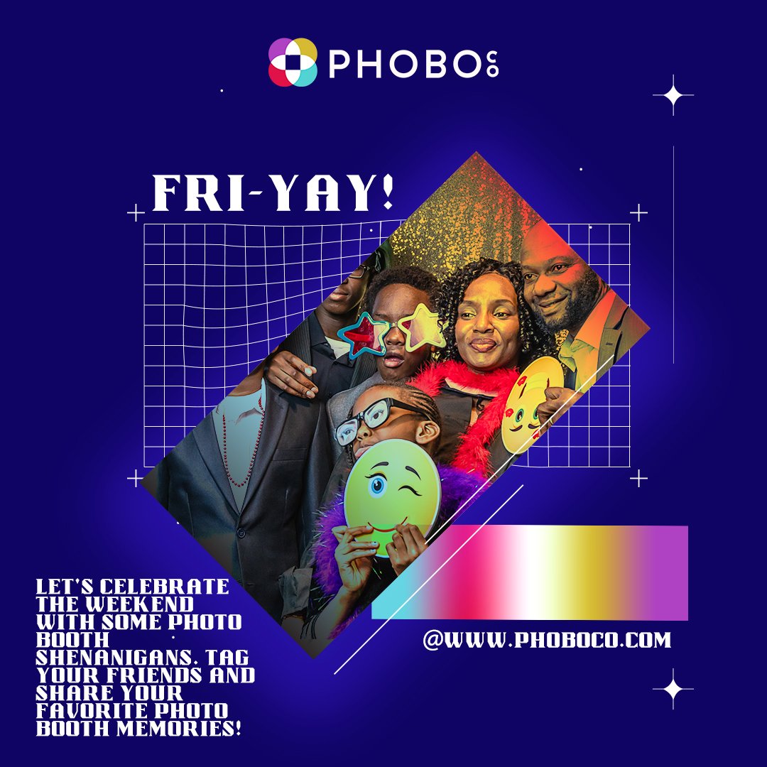 Fri-YAY calls for fun, and what's more fun than a photo booth frenzy? 

Tag your party people and share your craziest, goofiest photo booth memories in the comments! Let's see those wild poses and infectious smiles! 
 
#phobocofun #friyayvibes #photo