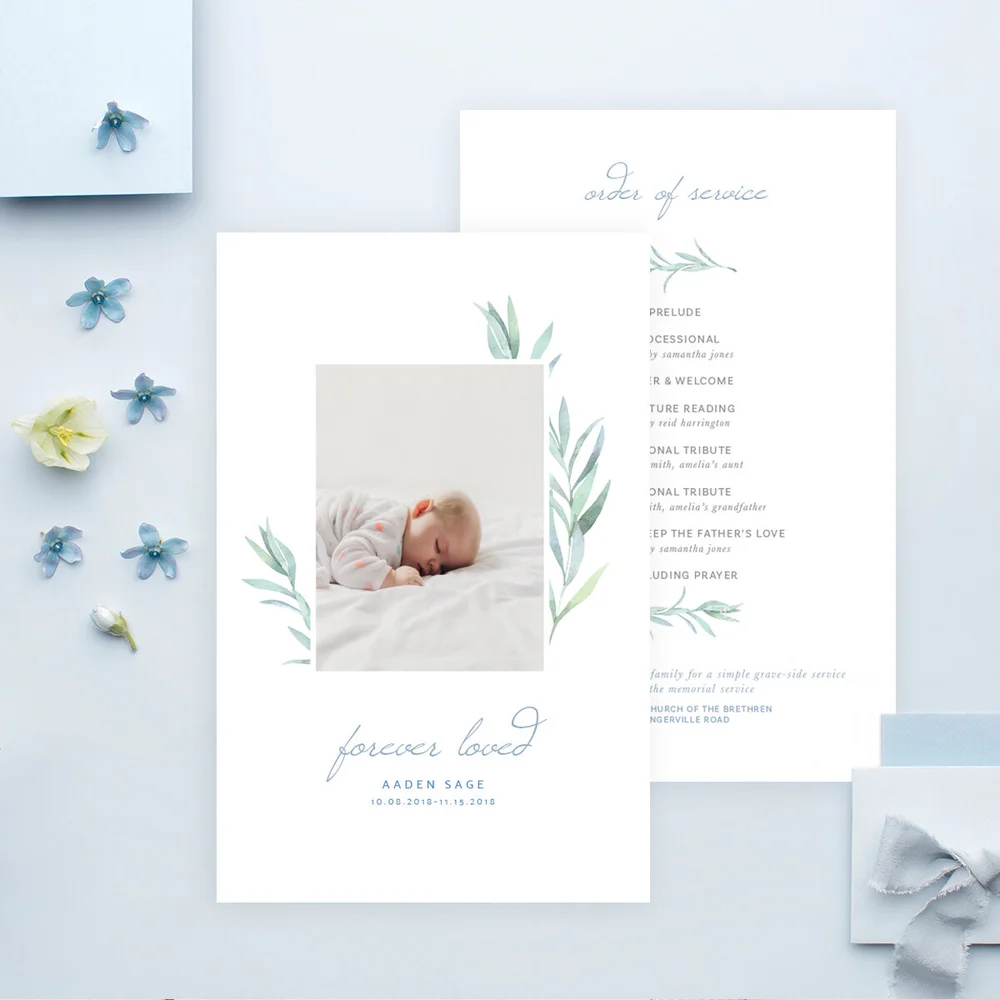 Funeral Service Program Template for Baby or Child | No. 002 — The Morning