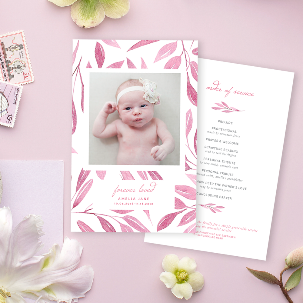 Funeral Service Program Template for Baby or Child | No. 012 — The Morning