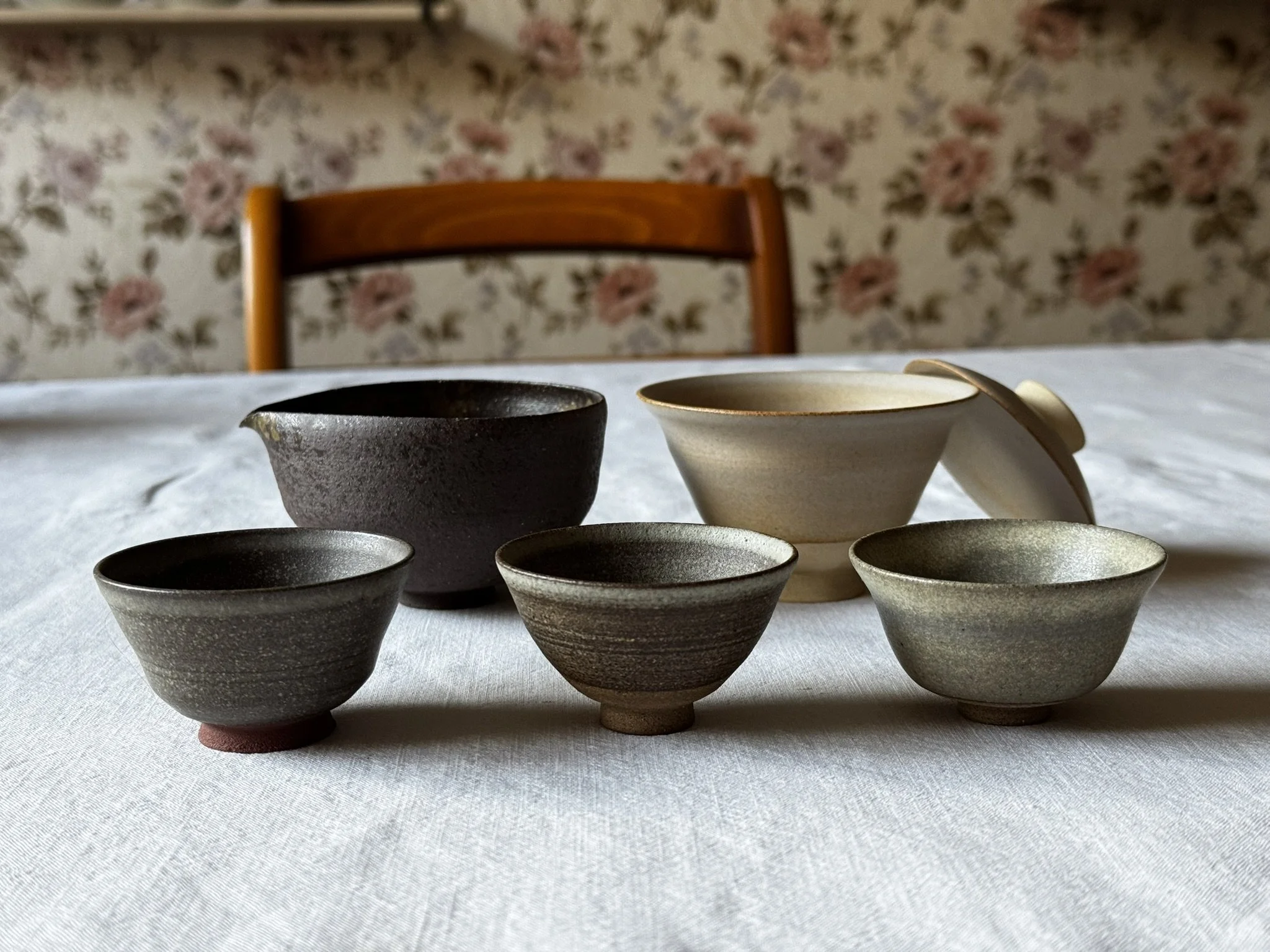Gaiwan, verseuse et 3 tasses