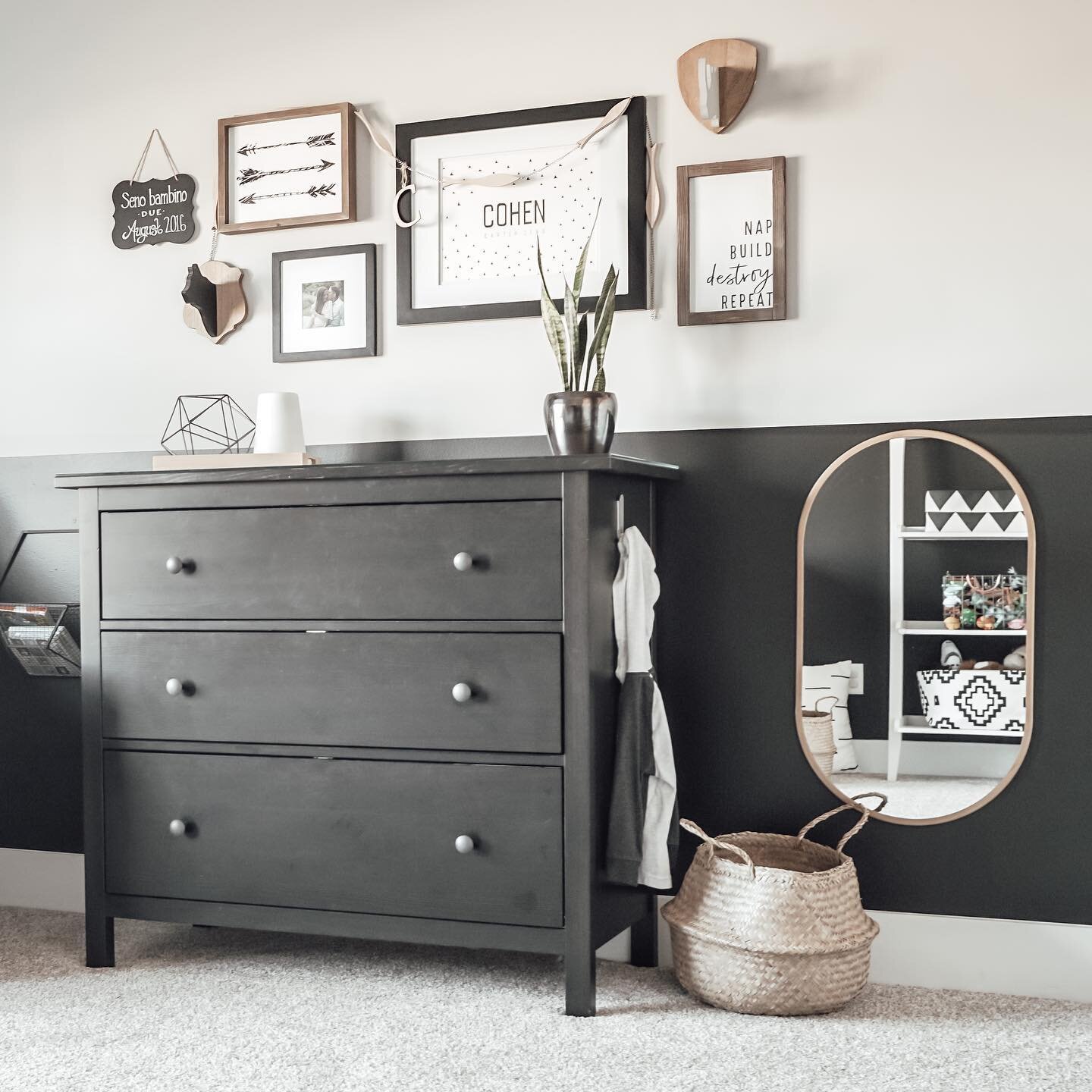 I can't believe this room is about to belong to a kindergartener 😭 I registered Cohen for kindergarten recently and it made me think twice about his room setup. He LOVES his little dressing station, but the rod in his closest is still adult-height a