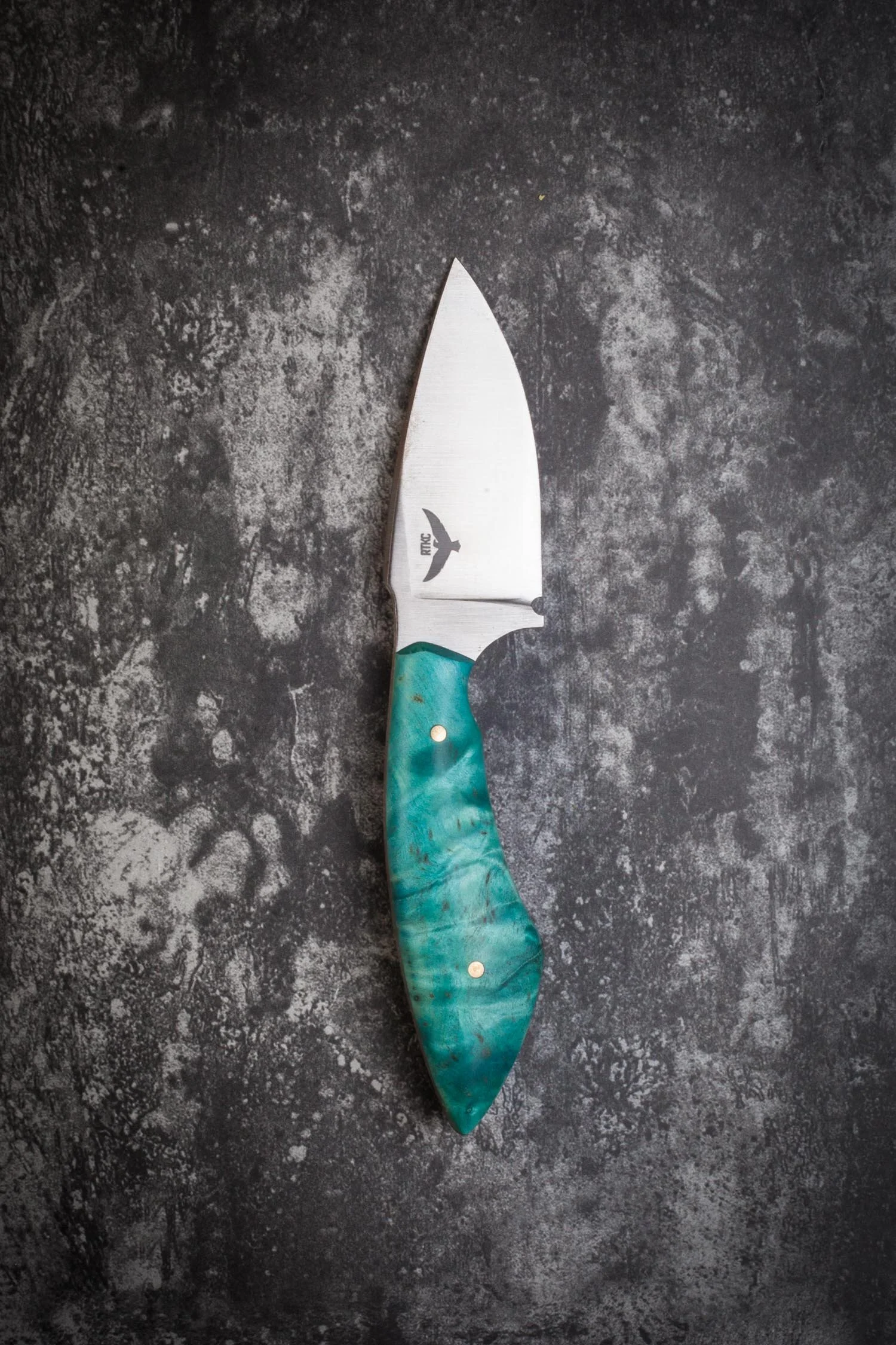 TEAL BUCK EYE BURL SMALL EDC KNIFE
