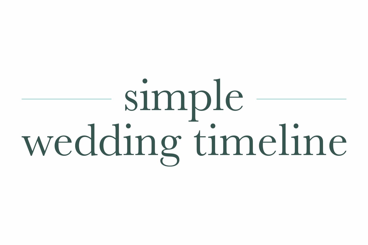 Simple Wedding Timeline