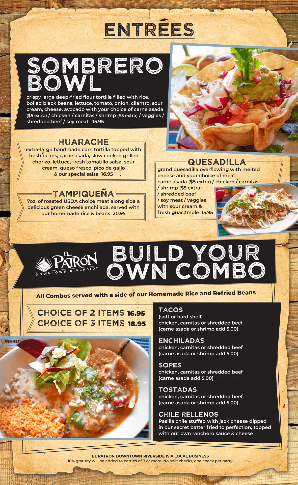 House Menu — El Patron Downtown Riverside