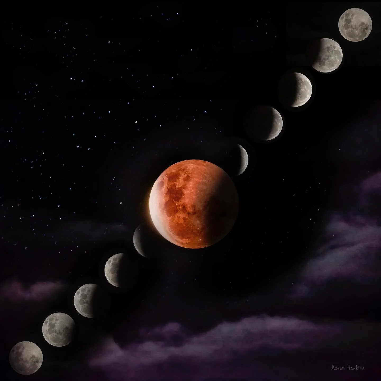 2021 Lunar Eclipse 🌕🌗🌑🌓🌔

Tonight, many parts of the world were treated to a full lunar eclipse. Locally we had heavy cloud so I did duck out for a look but to no avail. This is my little composite from May 2021 when I did manage to dodge the cl
