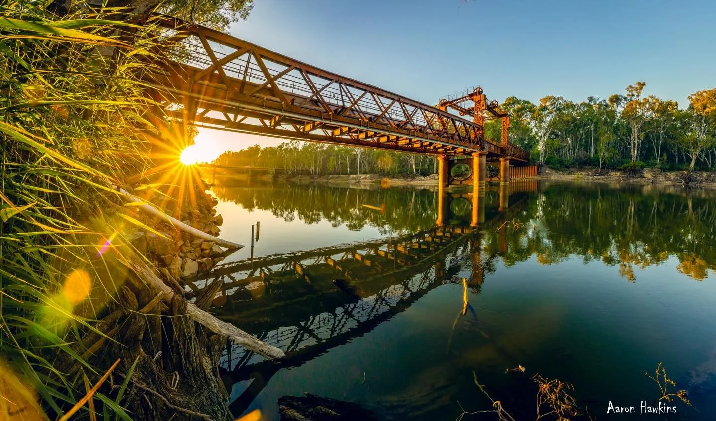 EST 1895 🌉

Postcard snaps of the old Tocumwal railway bridge! 
I&rsquo;m so lucky that I get to travel along the mighty Murray River. And when I do, 9 times out of 10 I&rsquo;ll find a way to get a photo of yet another old bridge. They have so much