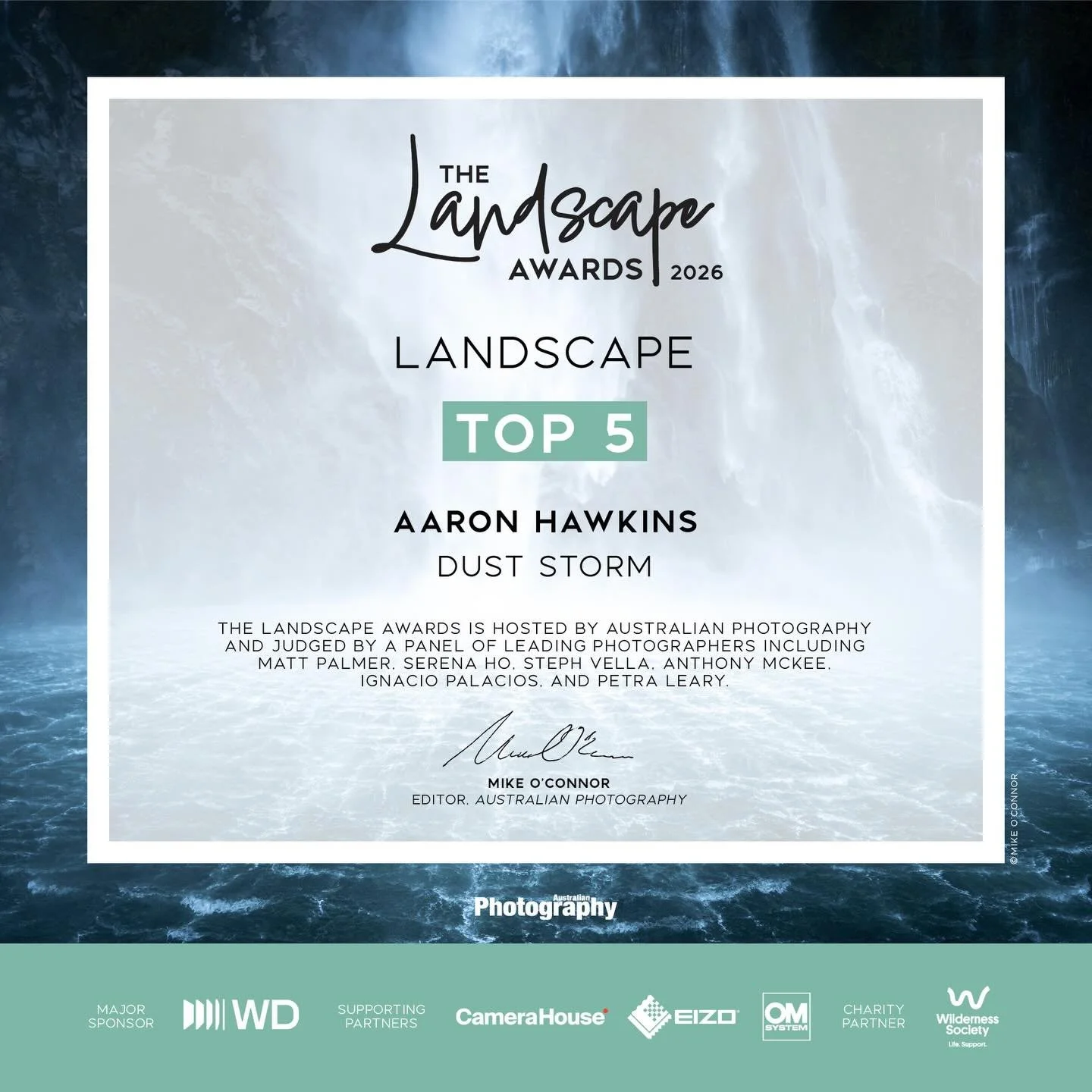 Totally blown away to be named in the top 5 today in the @australianphotography_magazine Landscape awards with my image &ldquo;Dust Storm&rdquo; 😍

I have entered this a few times over the years and some of the finalists have turned into some of my 