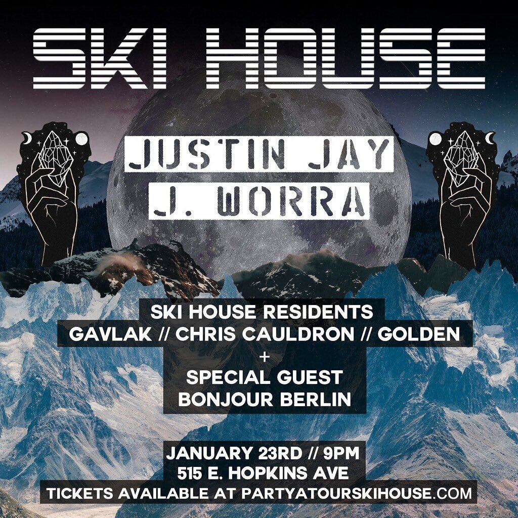 Getting ready for our X-games Ski House party this Thursday Jan 23 // We&rsquo;re stoked to have @justinjaymusic and @jworra throwing down as well as our residents @austingavlak @chriscauldron and @alexgoldenbeats !! @bonjourberlinok and a special gu