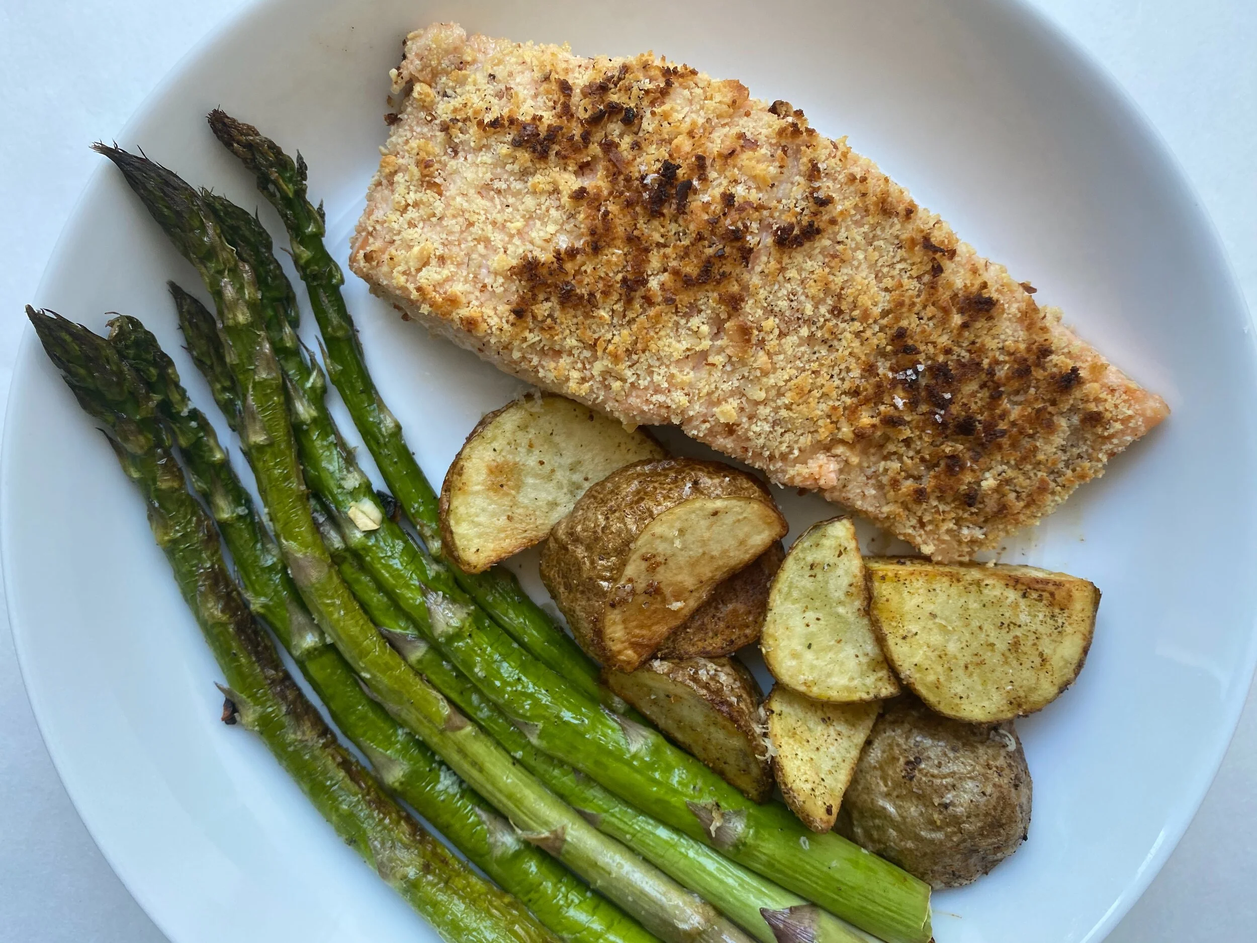 almond parmesan crusted salmon
