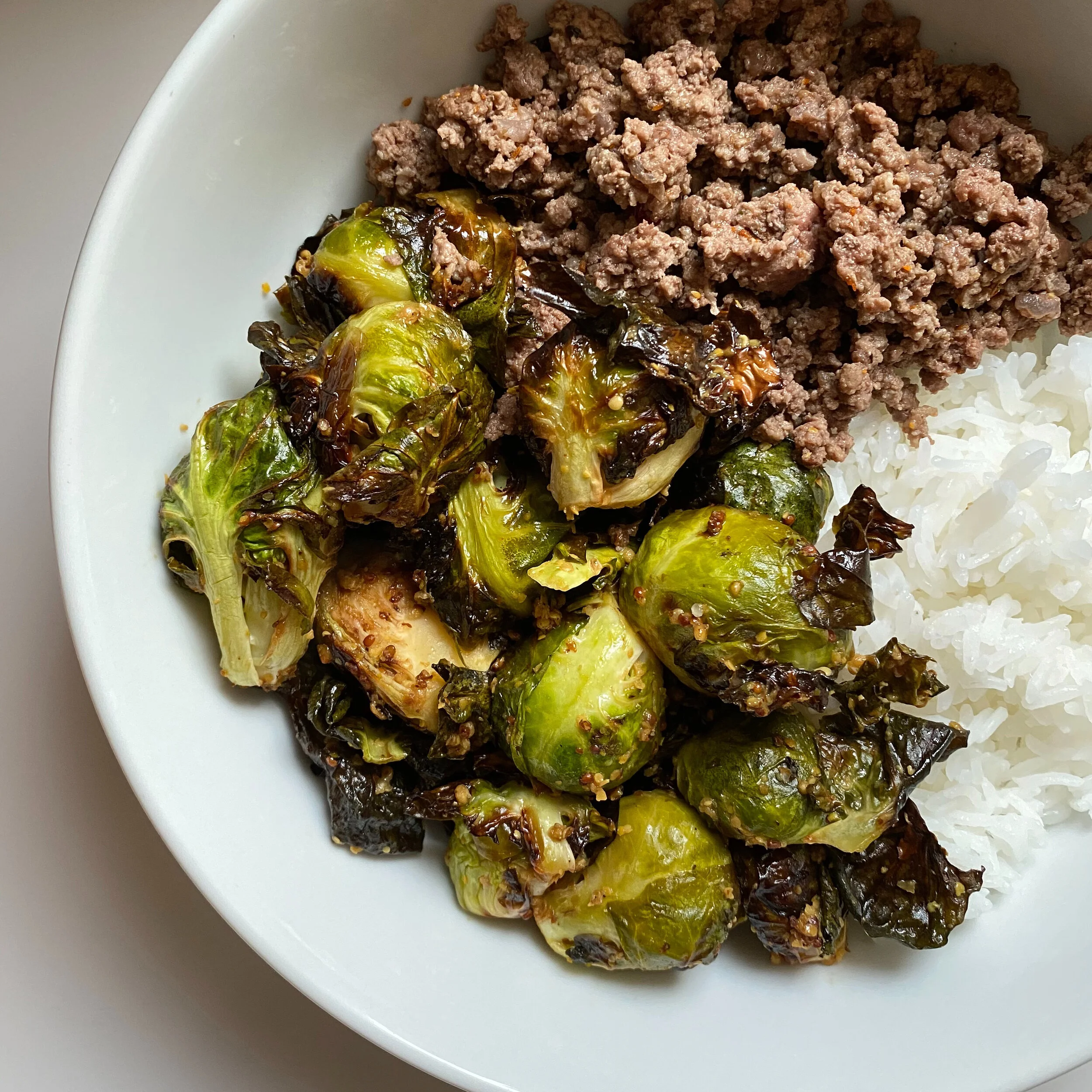 brown sugar mustard crispy brussel sprouts