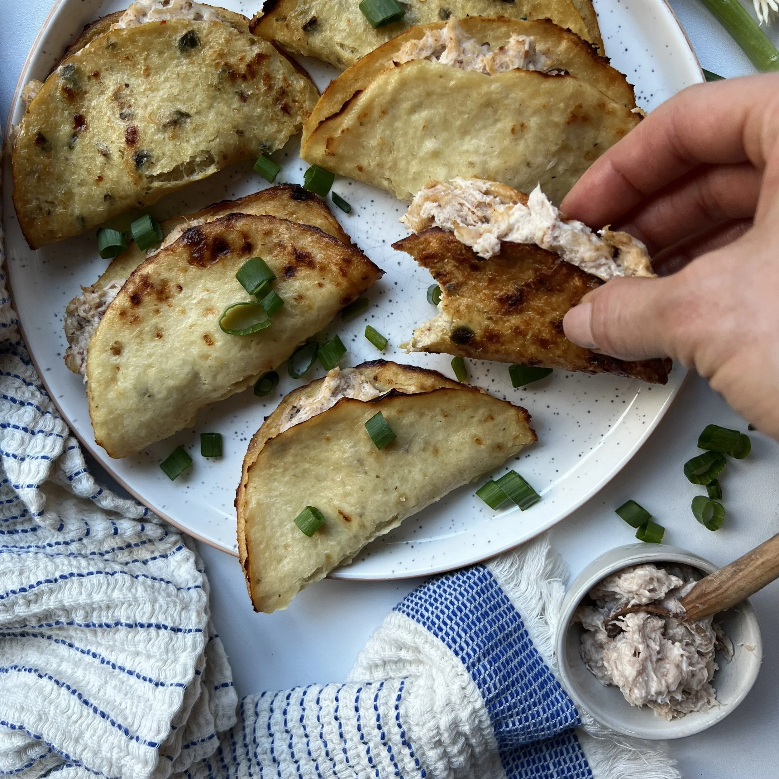 crab cream cheese quesadillas