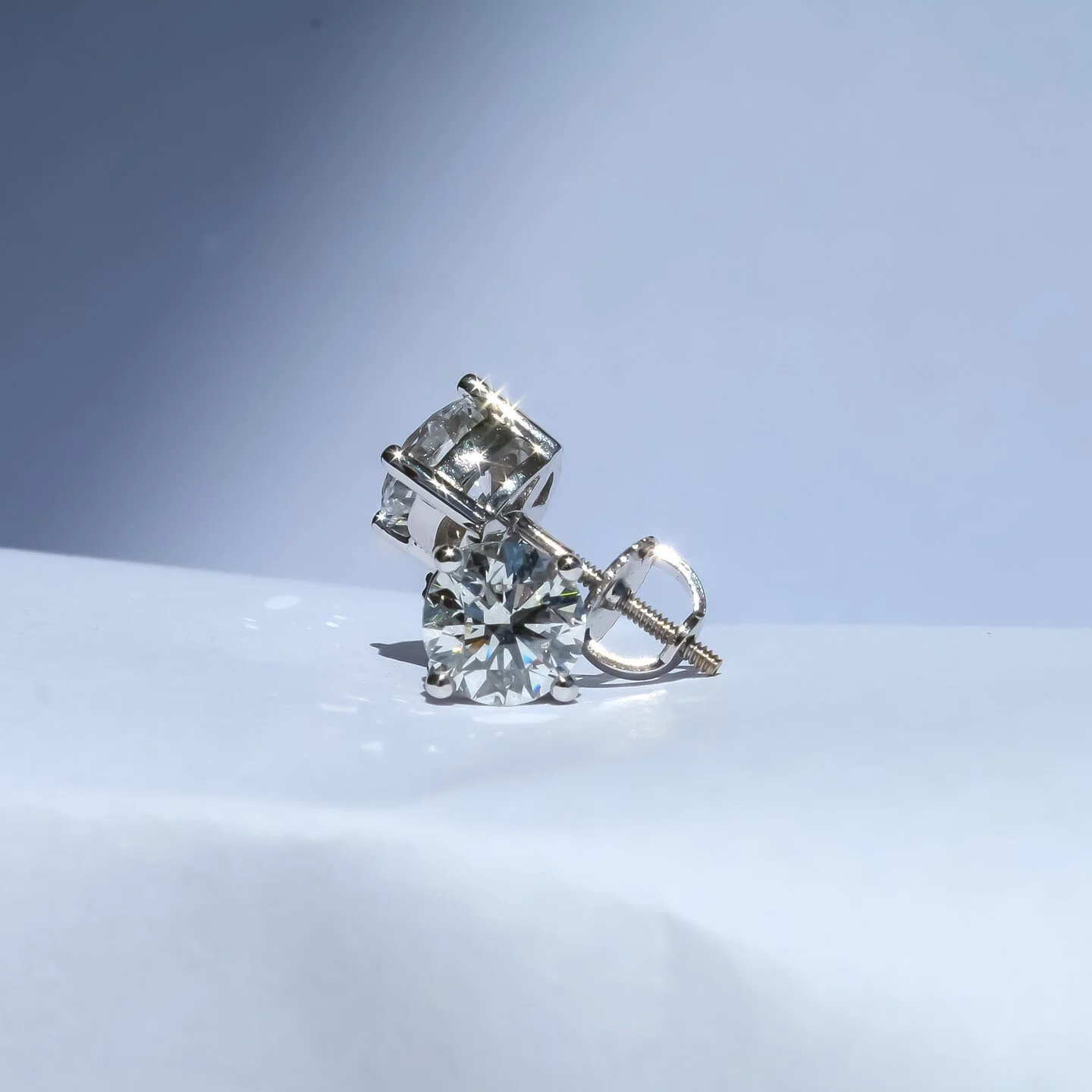 Pair of 2.00ct diamond stud earrings in 18ct white gold