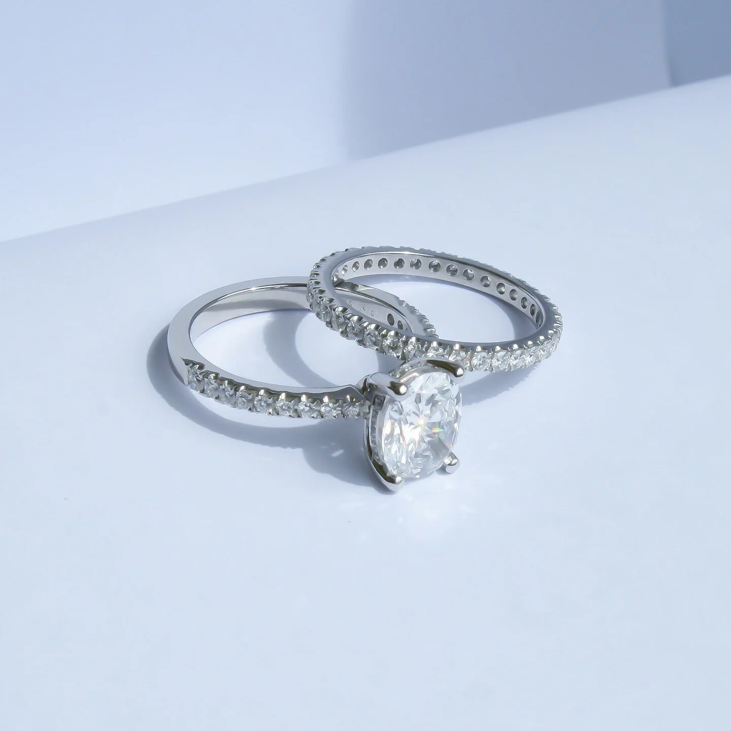 Oval solitaire with accent diamonds on band and bezel together with a full eternity wedder. Remade using clients metal and diamonds.
.
.
.
#jewellerydesign #jewellerydesigner #engagementring #diamondring