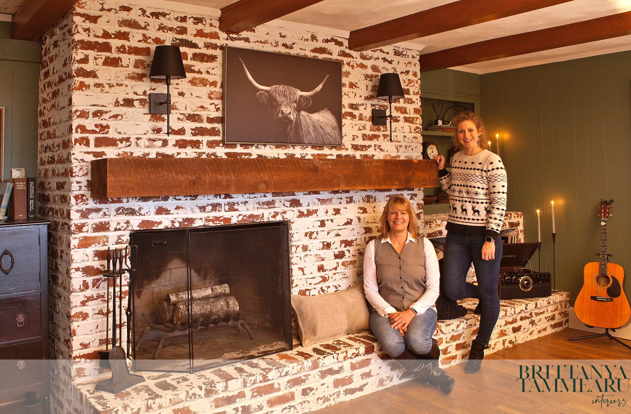 How to German Schmear a Brick Fireplace