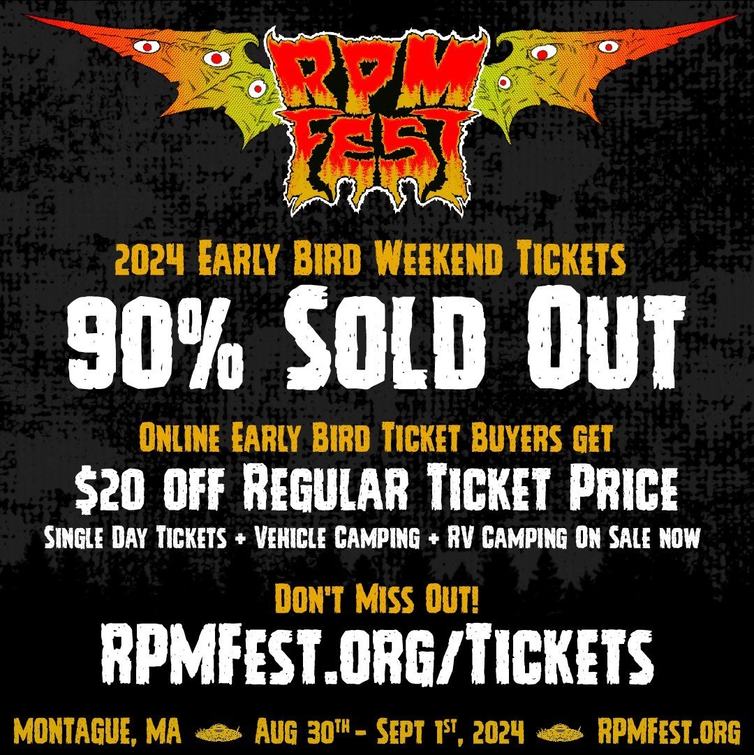 Our Early Bird Weekend Tickets are almost SOLD OUT 😯⁠
Don't miss your chance! Grab them now and save $20 off the regular price. 🤘⁠
Thanks to everyone who came out to our launch events yesterday!⁠
⁠
#rpmfest2024 #heavymusic #musicfestival #heavymeta