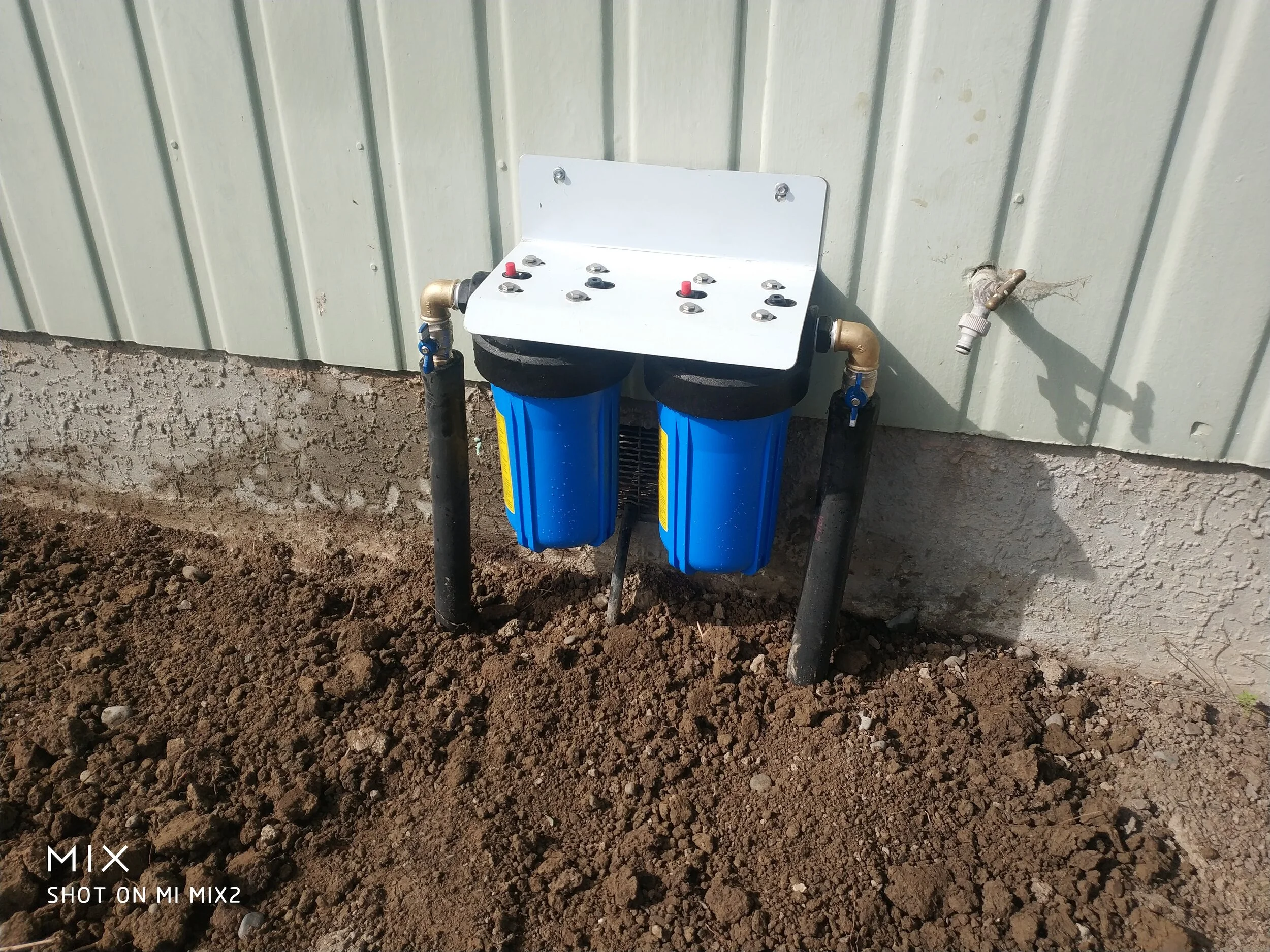 Whole house filtration unit installed