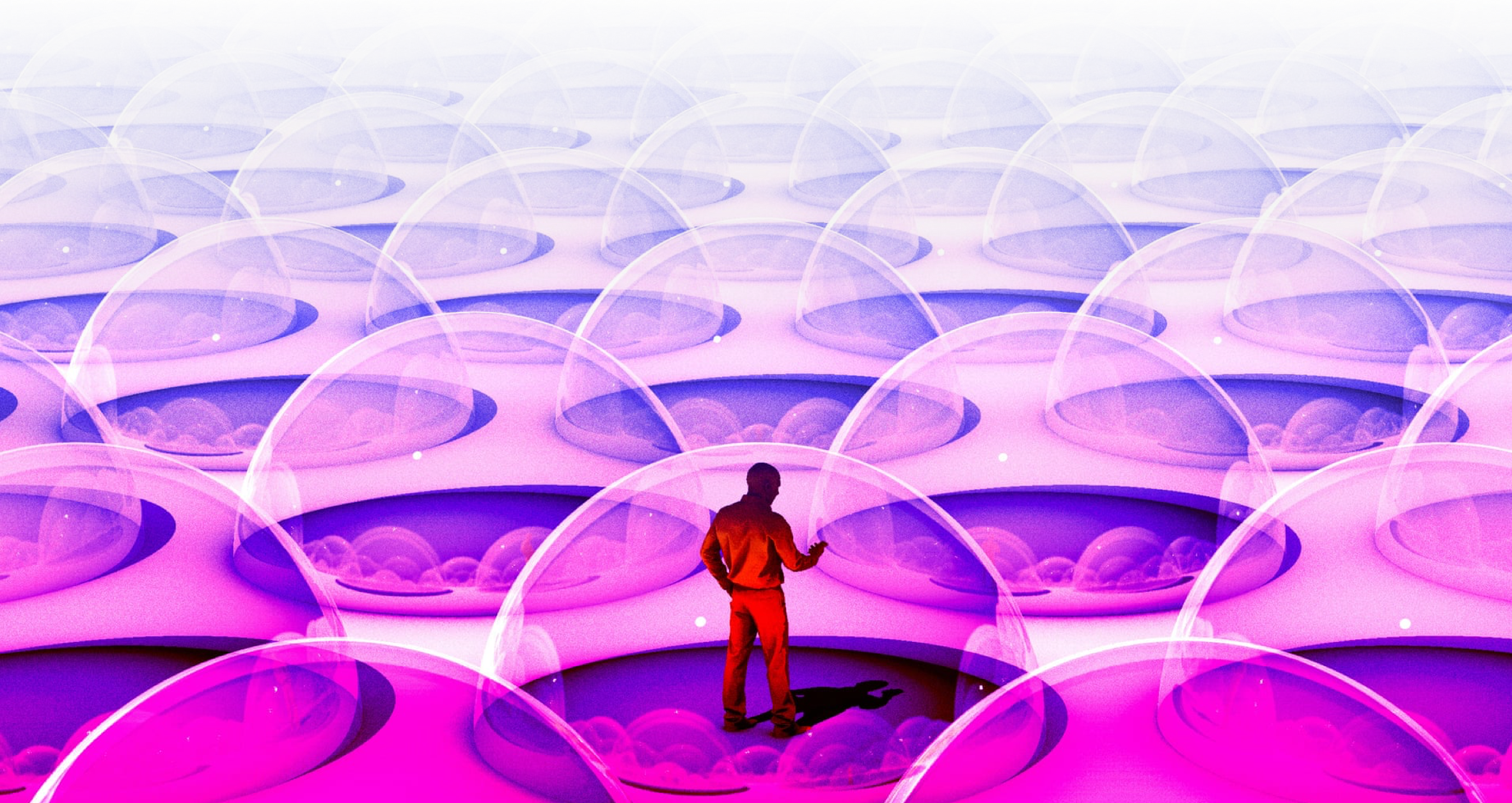 Escape the echo chamber. Illustration: Tom Straw for The Guardian