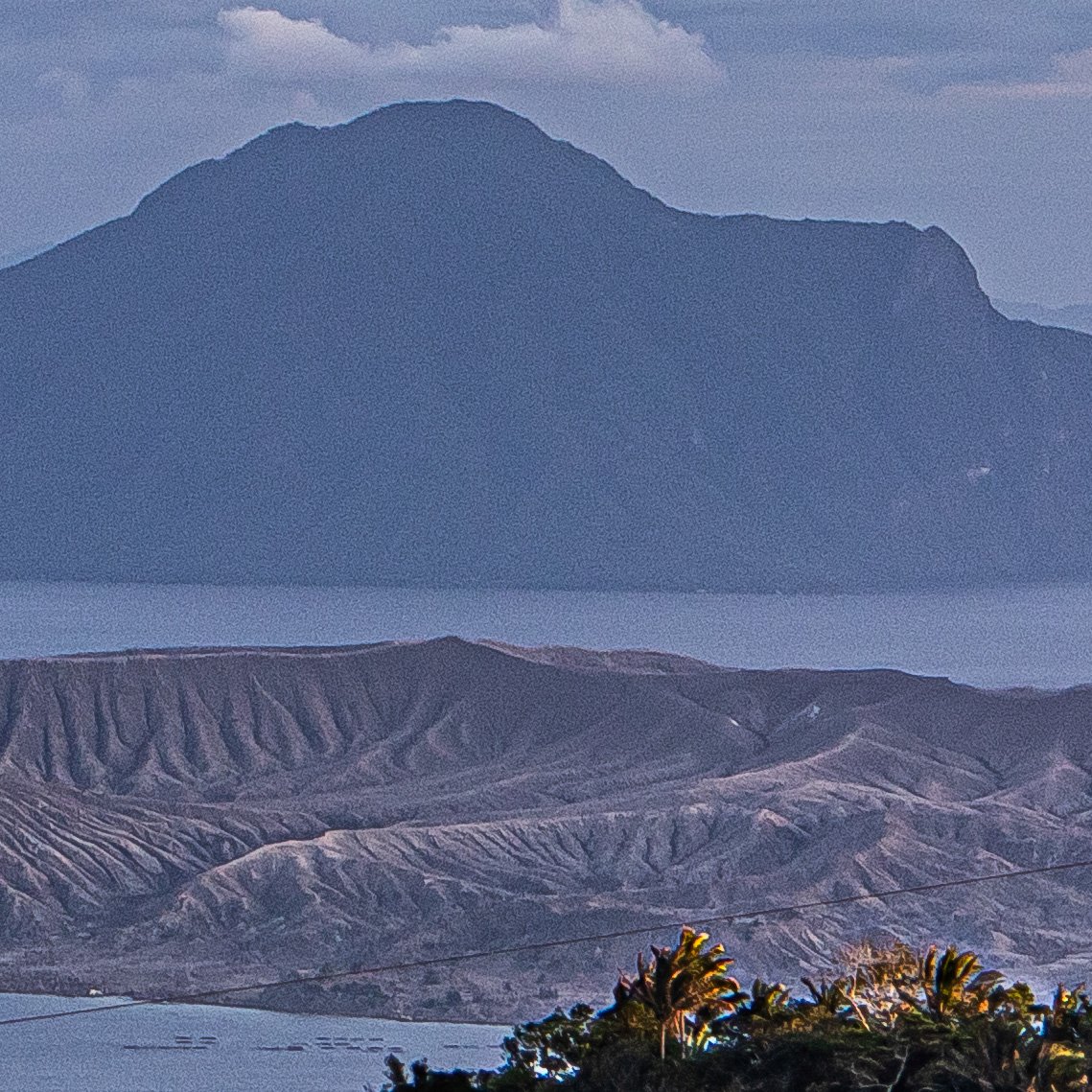 Taal Volcano after the 2020 eruption with Mt. Maculot on the background